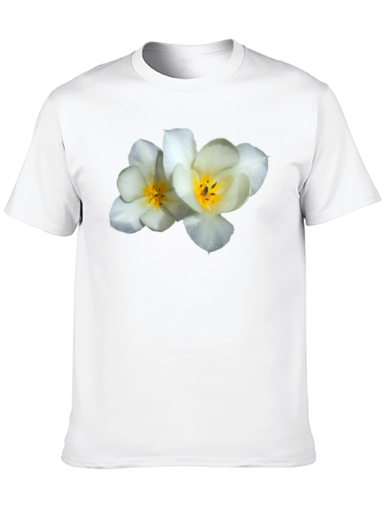 Black Floral Graphic Tee - White Flowers on Black view 10