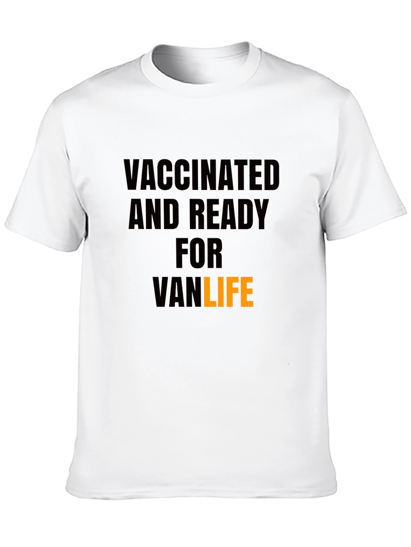 Black Vaccinated Van Life T-Shirt - Black view 10