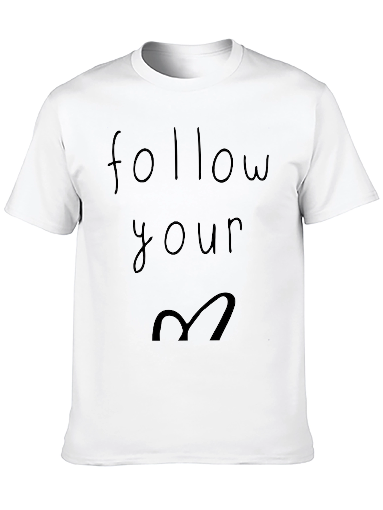 Black Follow Your Heart Graphic Tee - Casual Black T-Shirt view 10