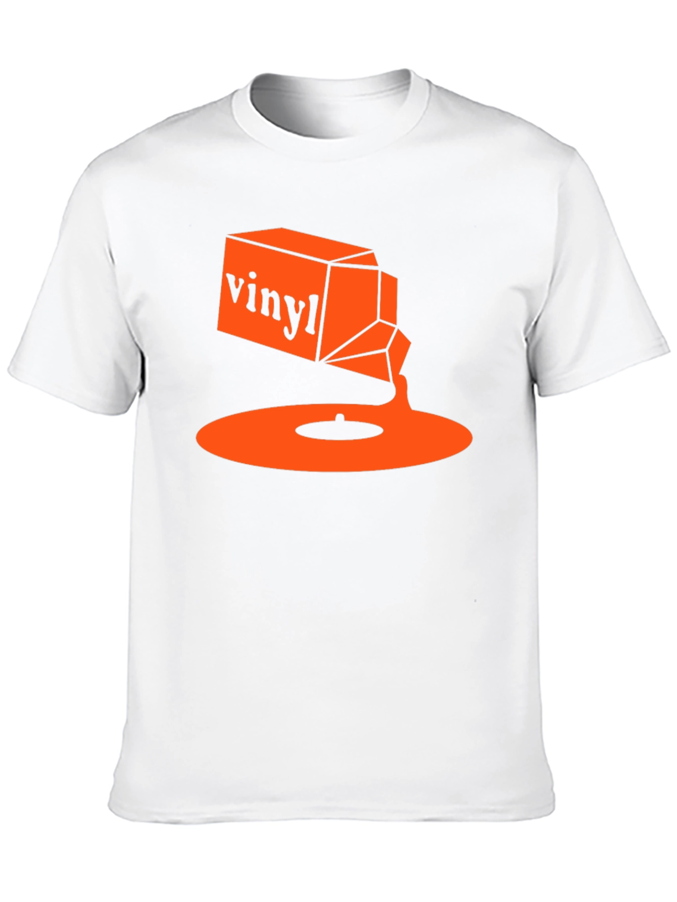 Black Vinyl Music T-Shirt - Retro Orange Design view 10