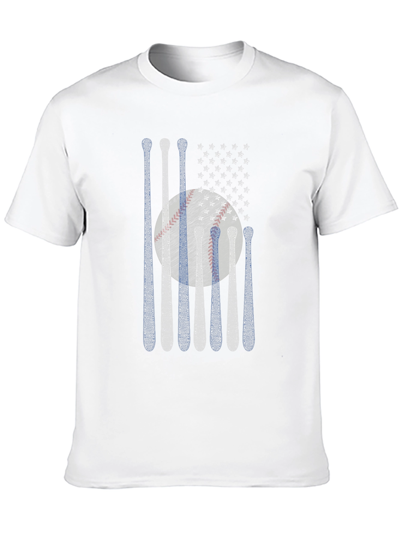 Black Baseball Bats American Flag T-Shirt view 10