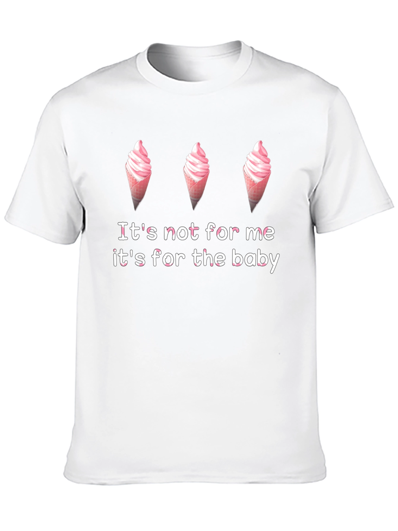 Black Funny Pregnancy Ice Cream T-Shirt - "It's For The Baby" view 10