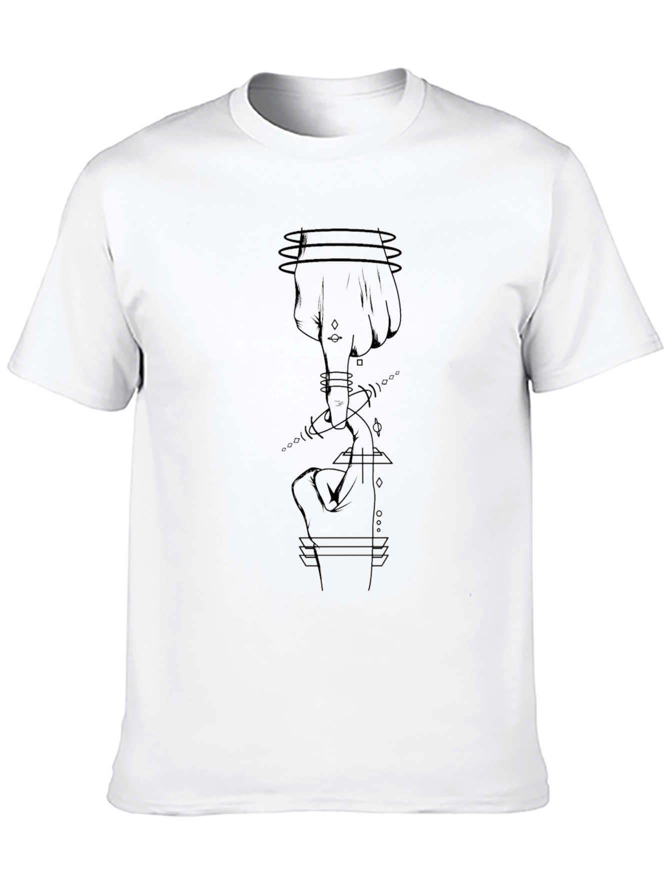 Abstract Hand Graphic Tee - Men's Black T-Shirt - 10
