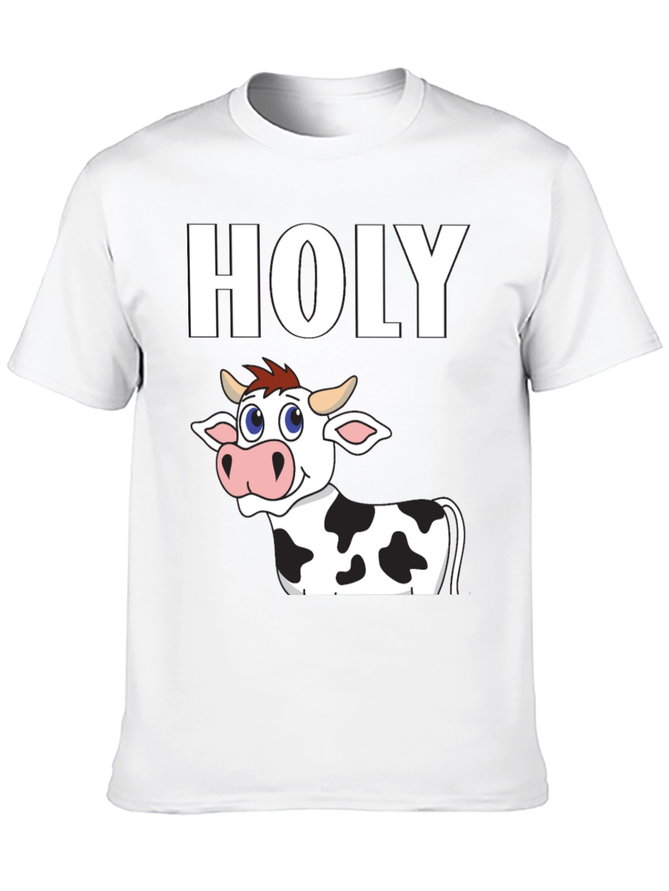 Black Holy Cow T-Shirt - Funny Cartoon Animal Tee view 10