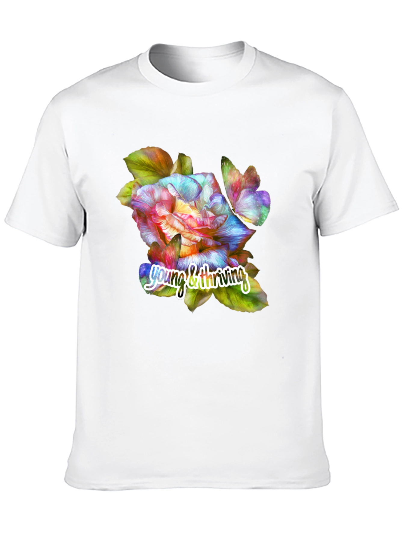 Black Young & Thriving Floral Graphic T-Shirt view 10