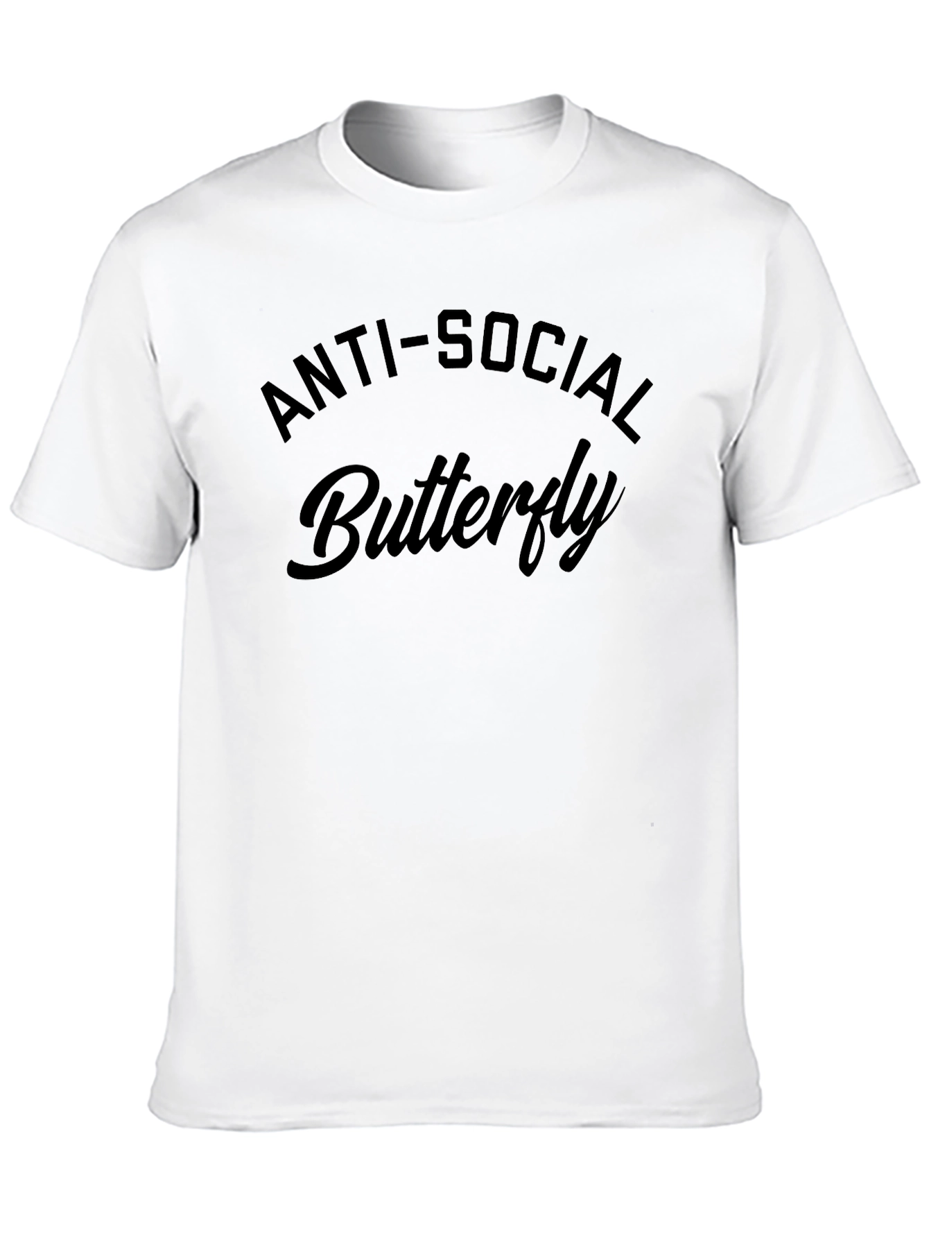 Black Anti-Social Butterfly Black Graphic T-Shirt view 10