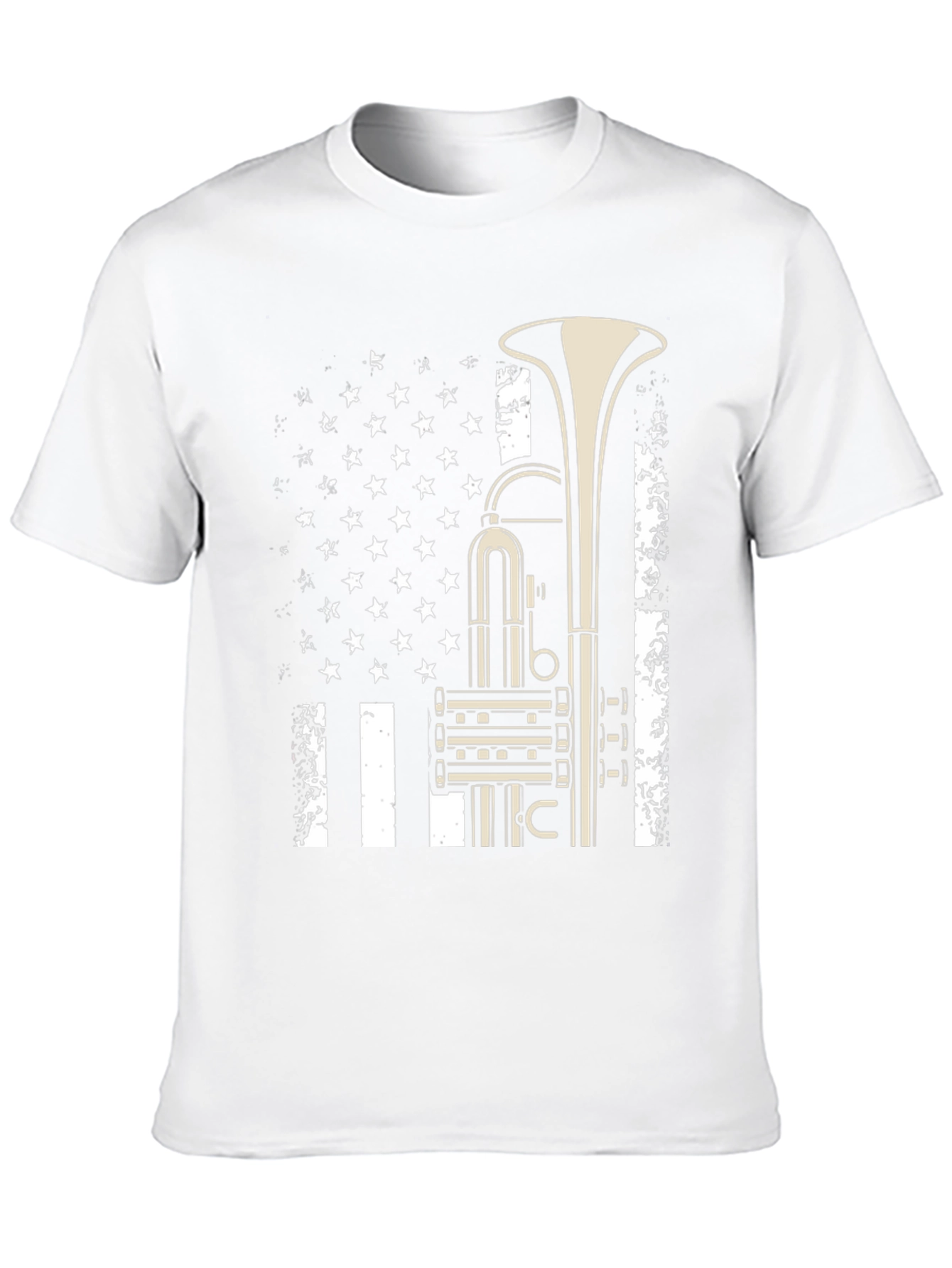 Black Trumpet Flag Graphic Tee - Music Lover Shirt view 10