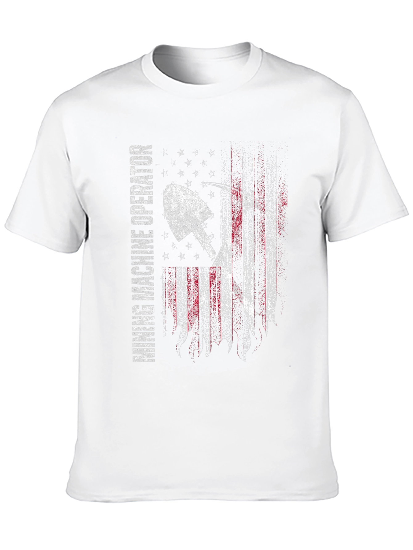 Black Mining Machine Operator USA Flag T-Shirt view 10