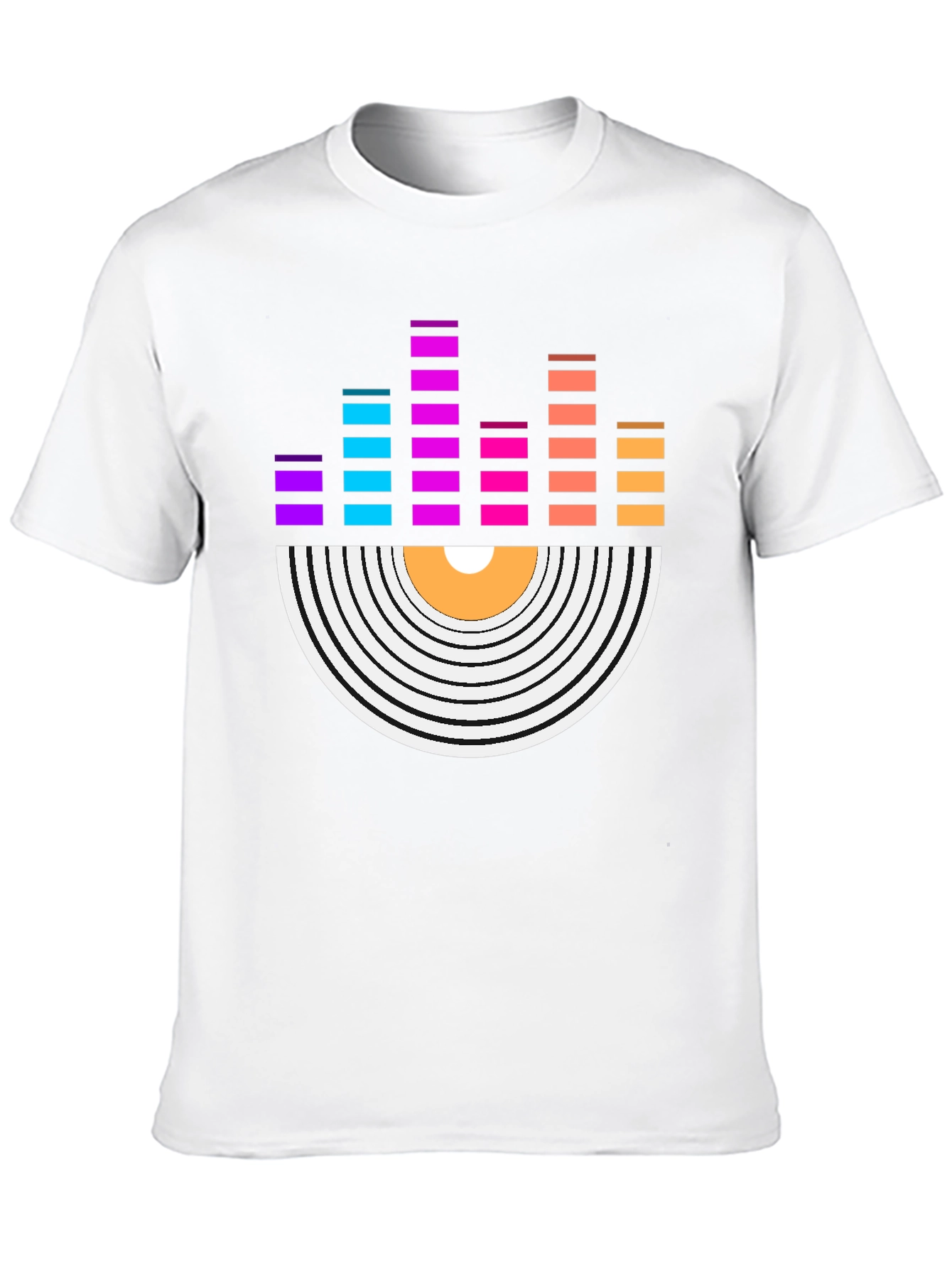 Vinyl Record Equalizer Graphic Tee - Retro Music Shirt - 10