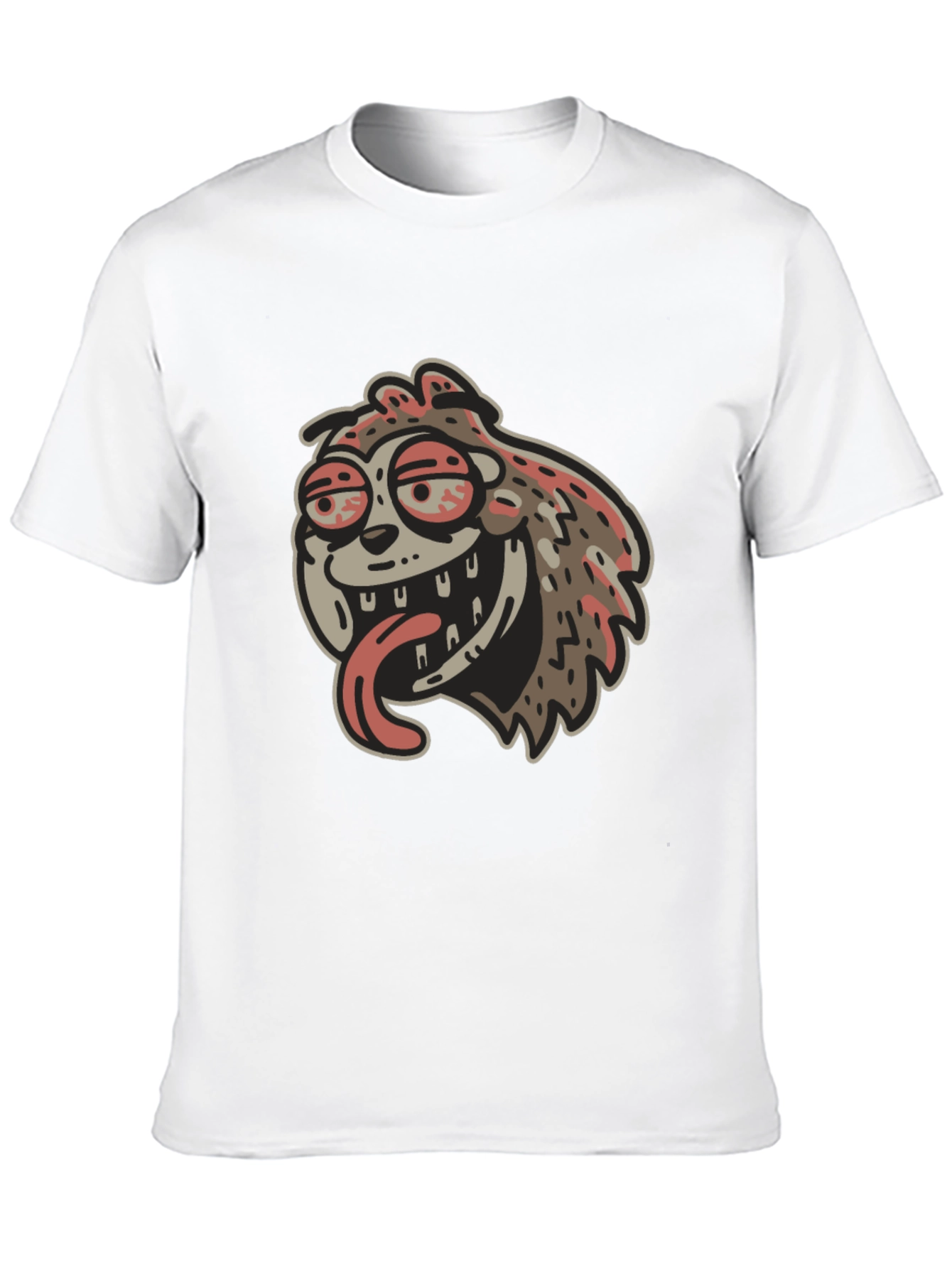 Black Cartoon Sloth Graphic Black T-Shirt view 10