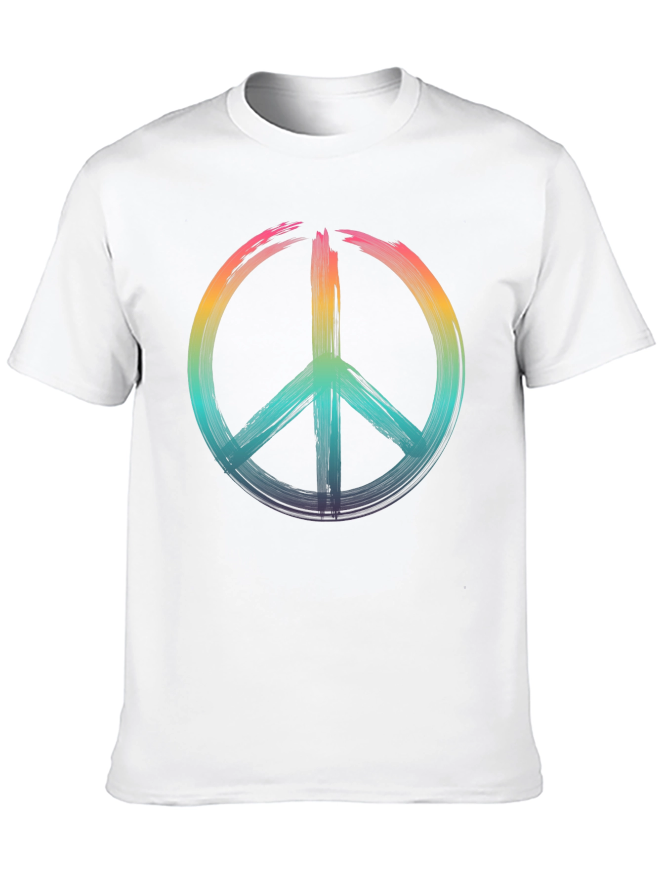 Black Peace Sign Rainbow T-Shirt - Soft Cotton Blend view 10