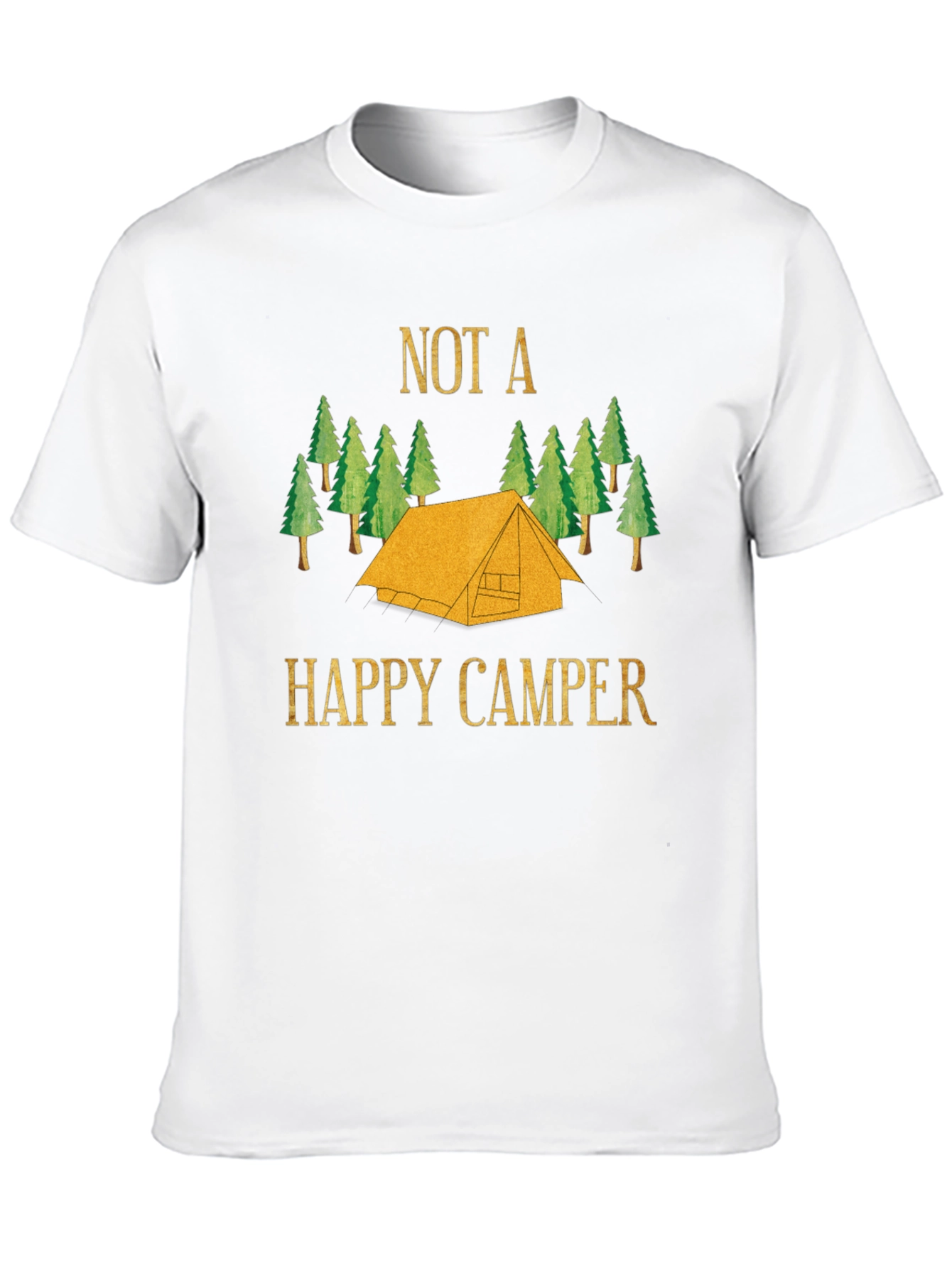 Black Not a Happy Camper Graphic Tee - Black Cotton view 10