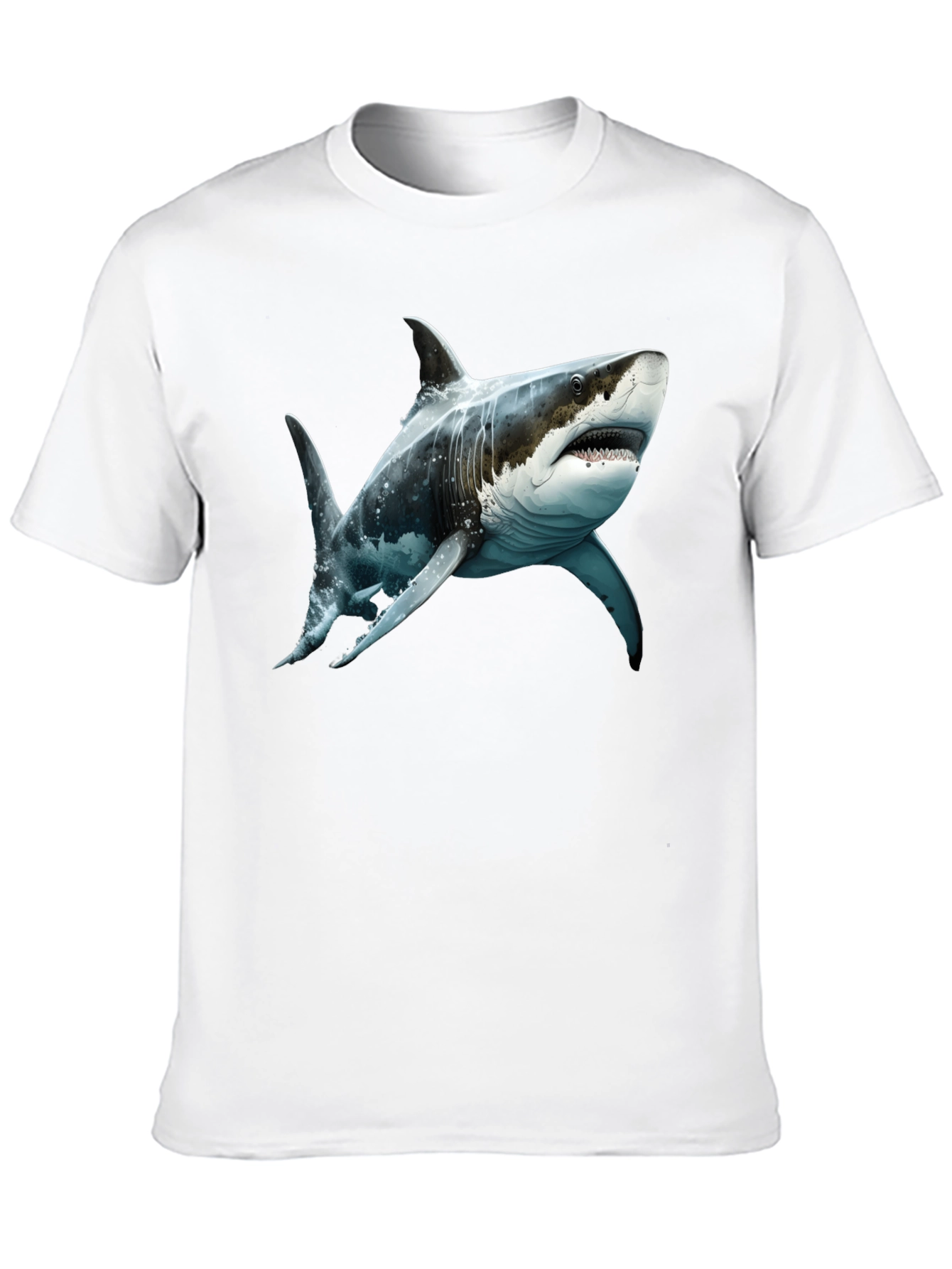 Black Shark Graphic Tee - Men's Black Cotton T-Shirt view 10