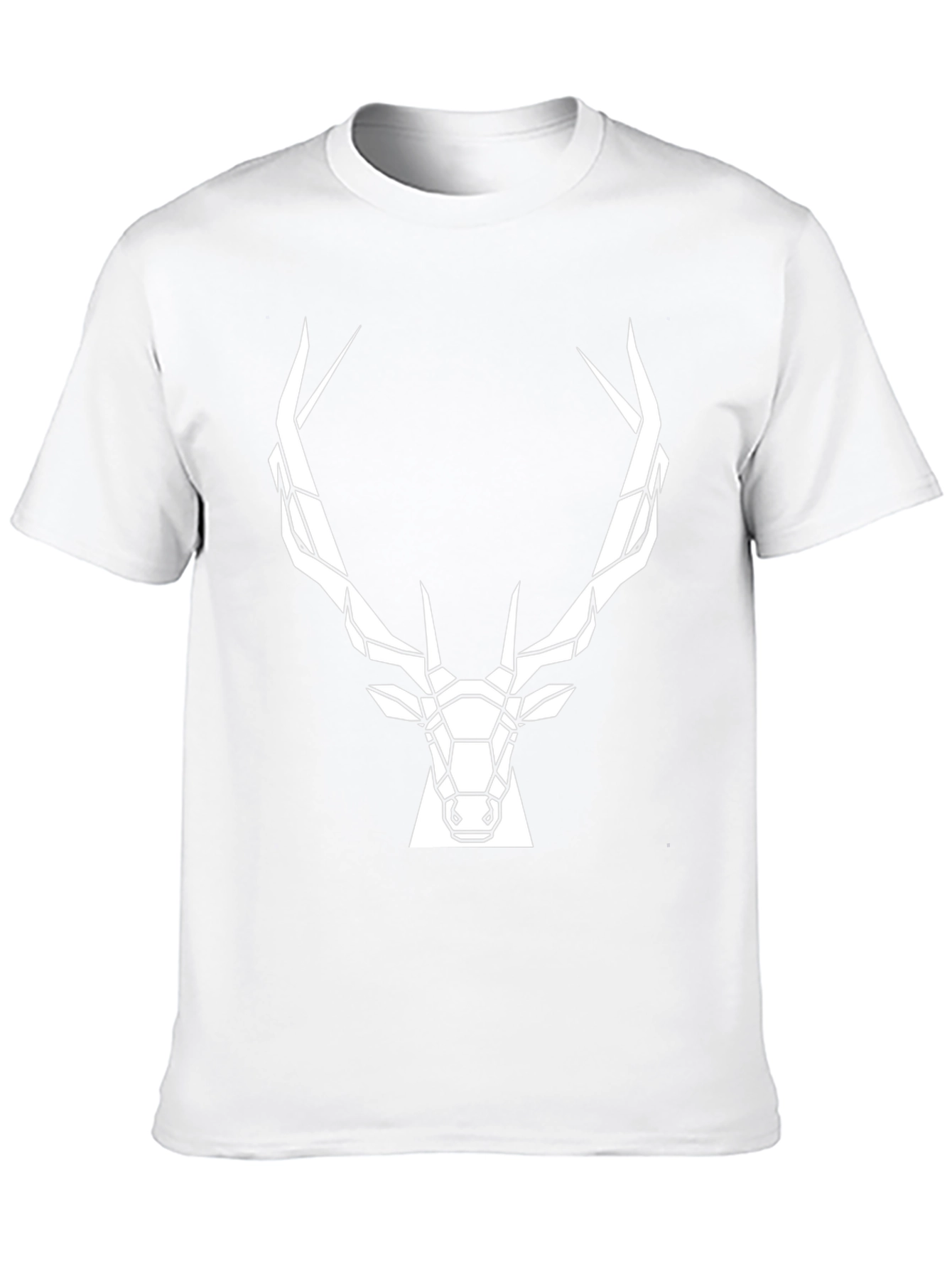 Black Geometric Deer Head T-Shirt - Modern Graphic Tee view 10