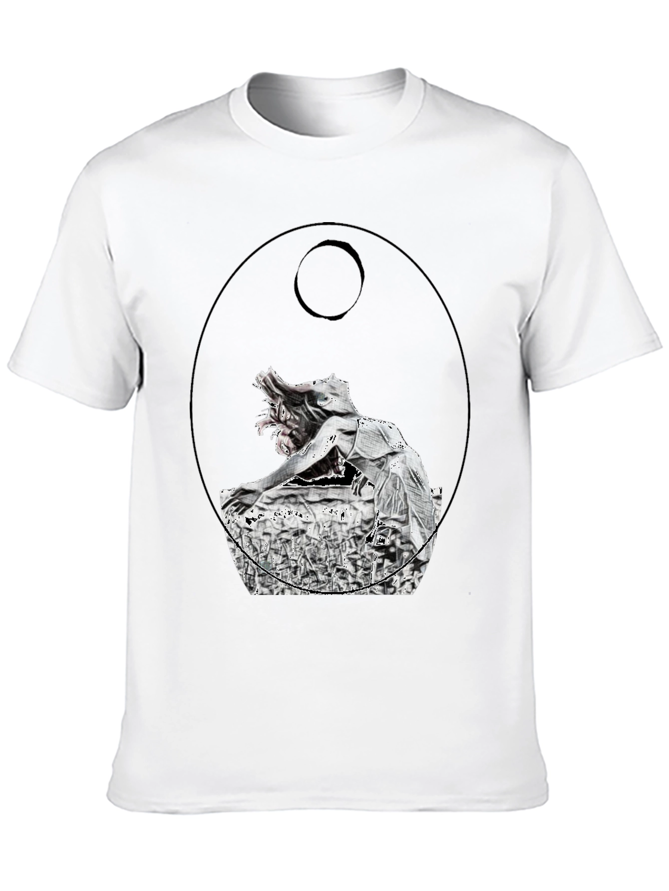 Black Abstract Graphic Print Black T-Shirt view 10