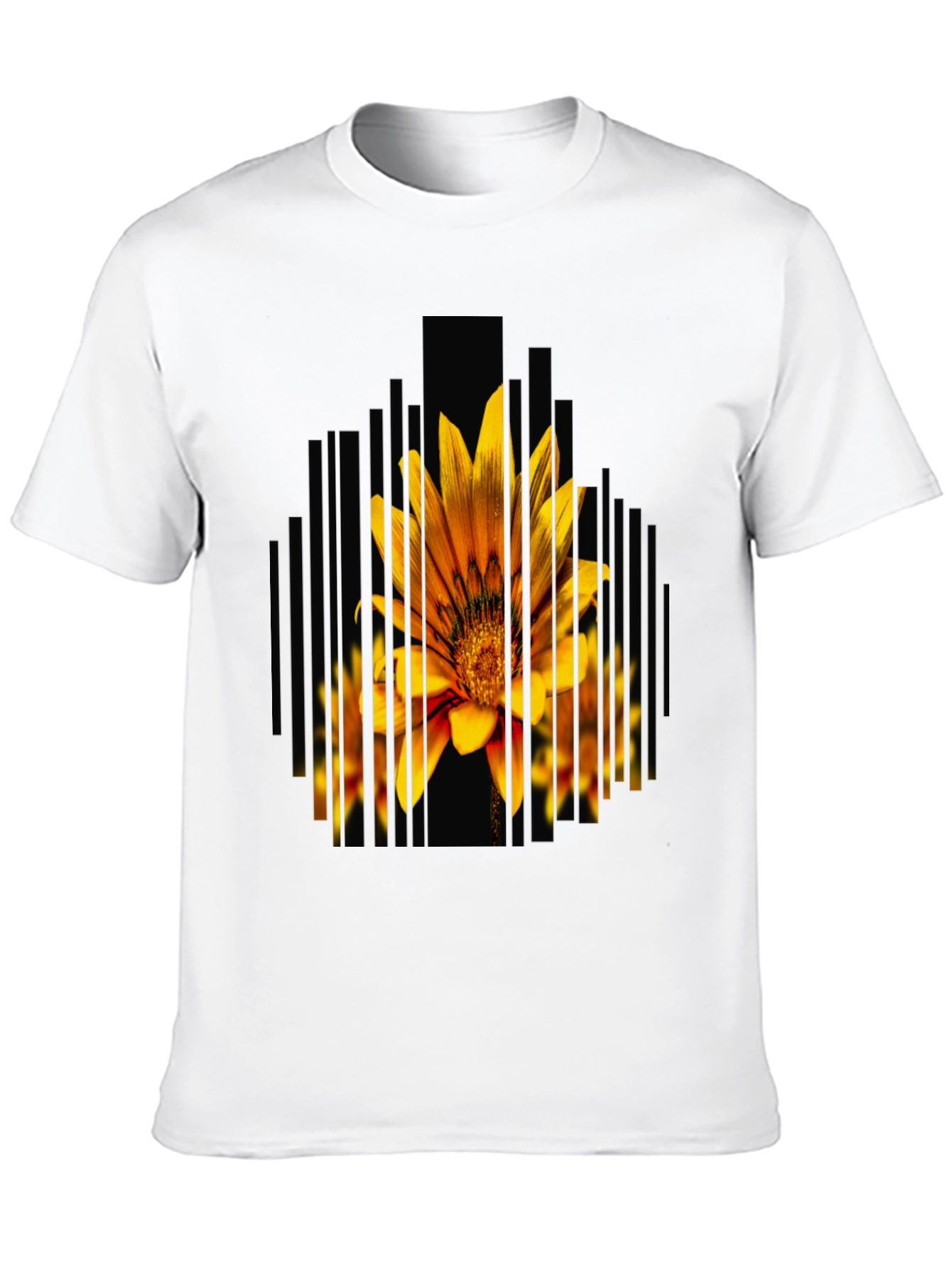 Black Abstract Flower Graphic Print Black Tee view 10
