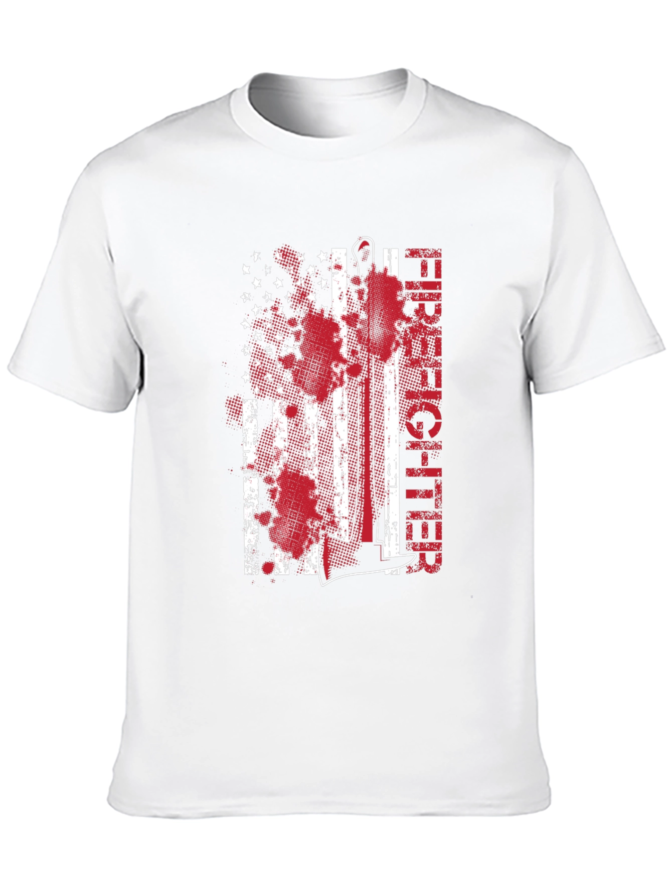 Black Firefighter American Flag Graphic Tee view 10