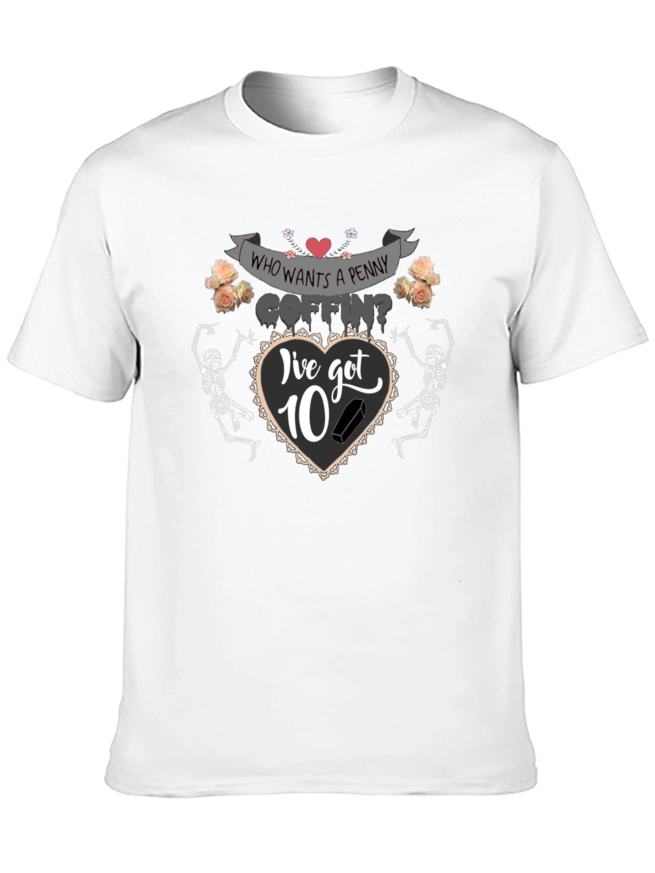 Black Penny Coffin T-Shirt - Halloween Humor Tee view 10