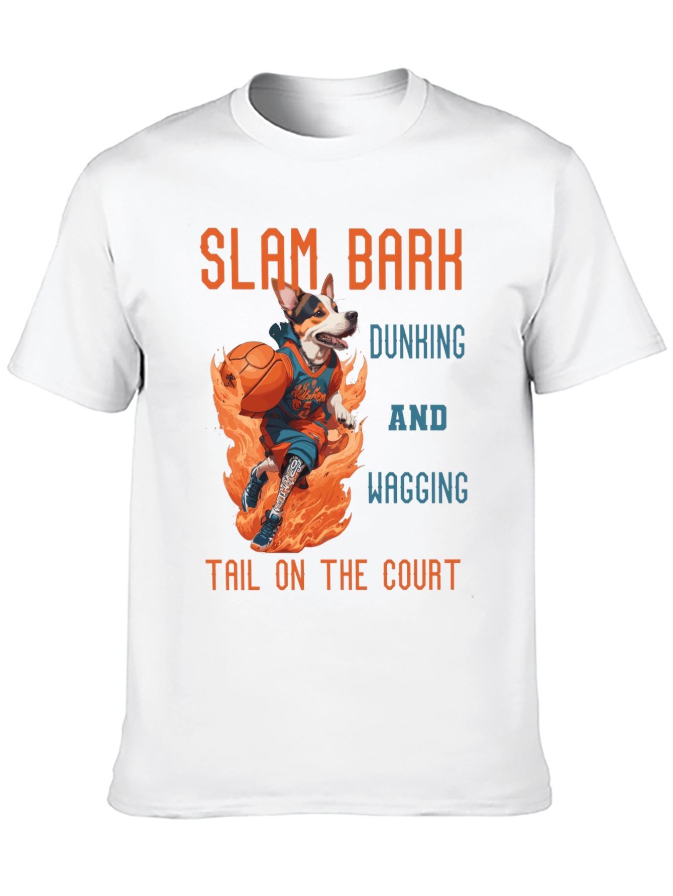 Black Slam Bark Dunking Dog Graphic T-Shirt view 10