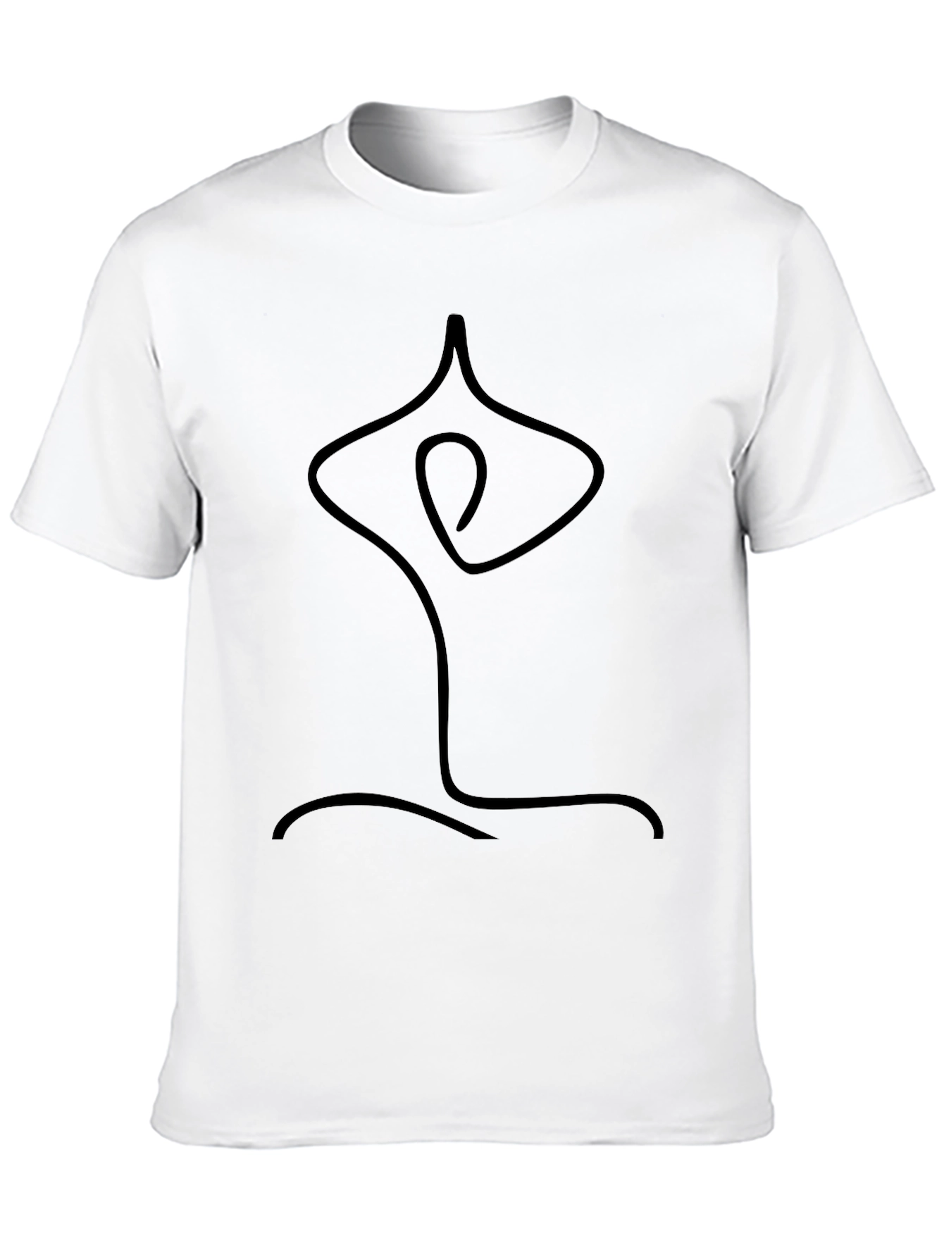 Black Minimalist Yoga Pose Graphic T-Shirt view 10