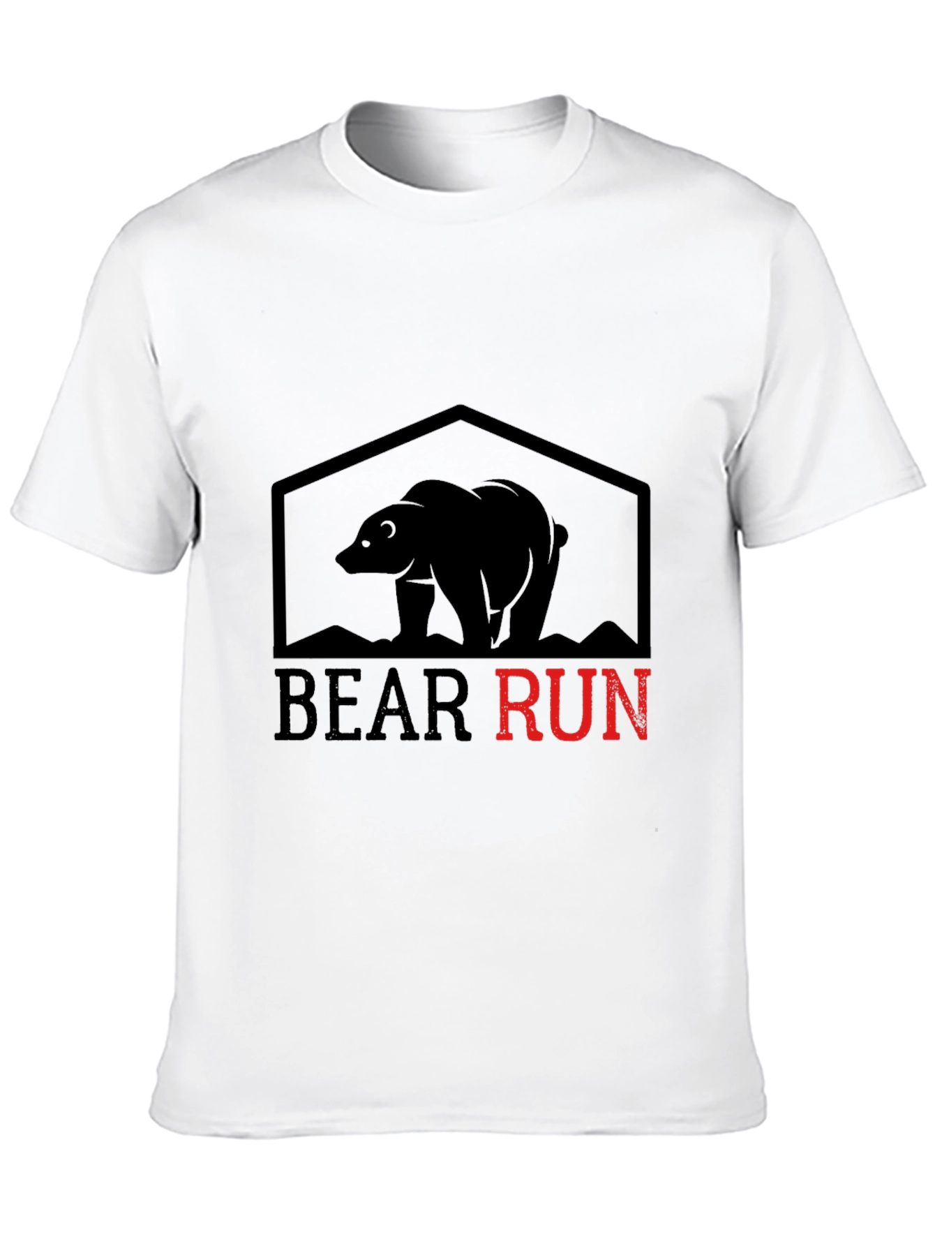 Black Bear Run Graphic Tee - Black Cotton T-Shirt view 10