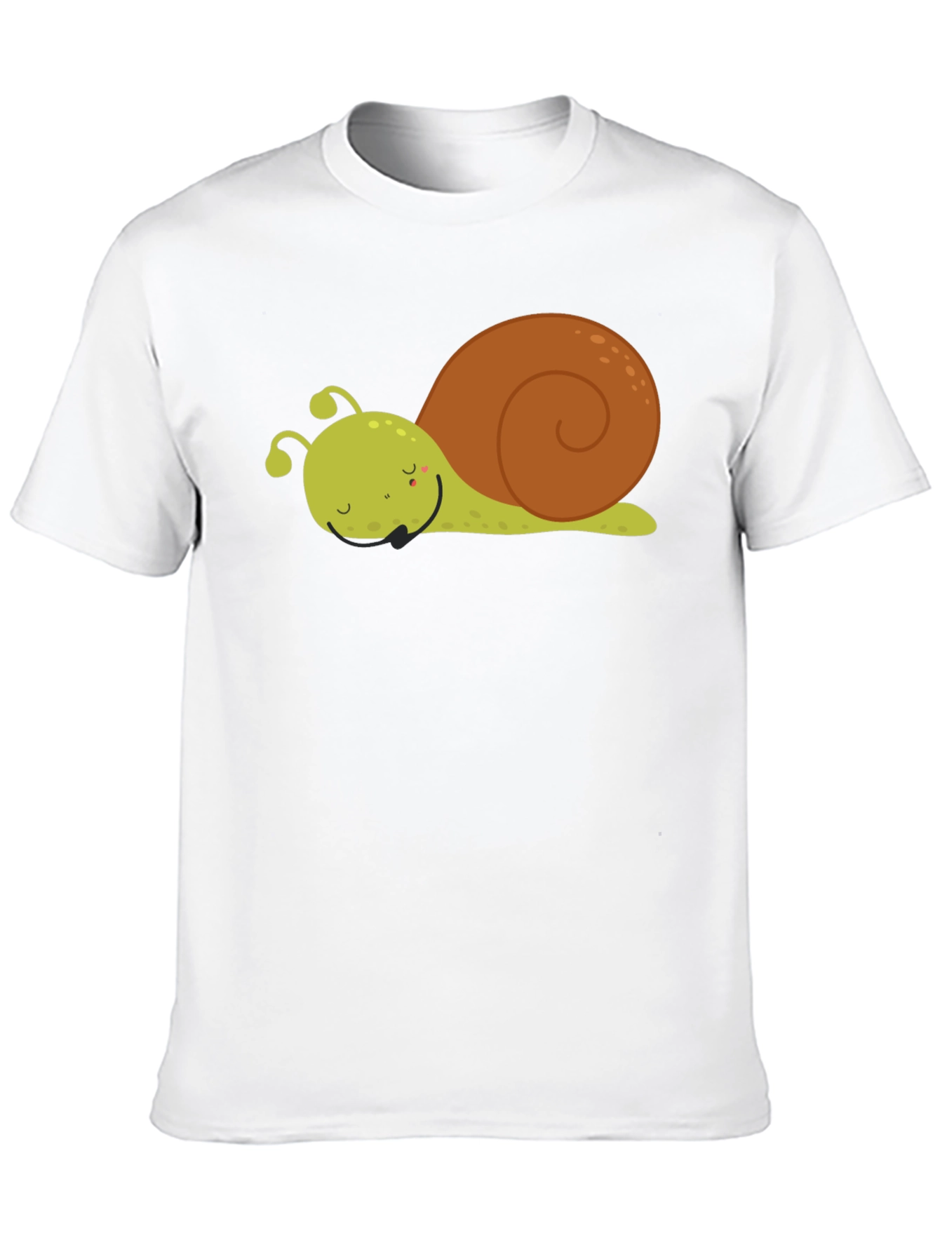 Black Cute Cartoon Snail Graphic Tee - Unisex Black T-Shirt view 10
