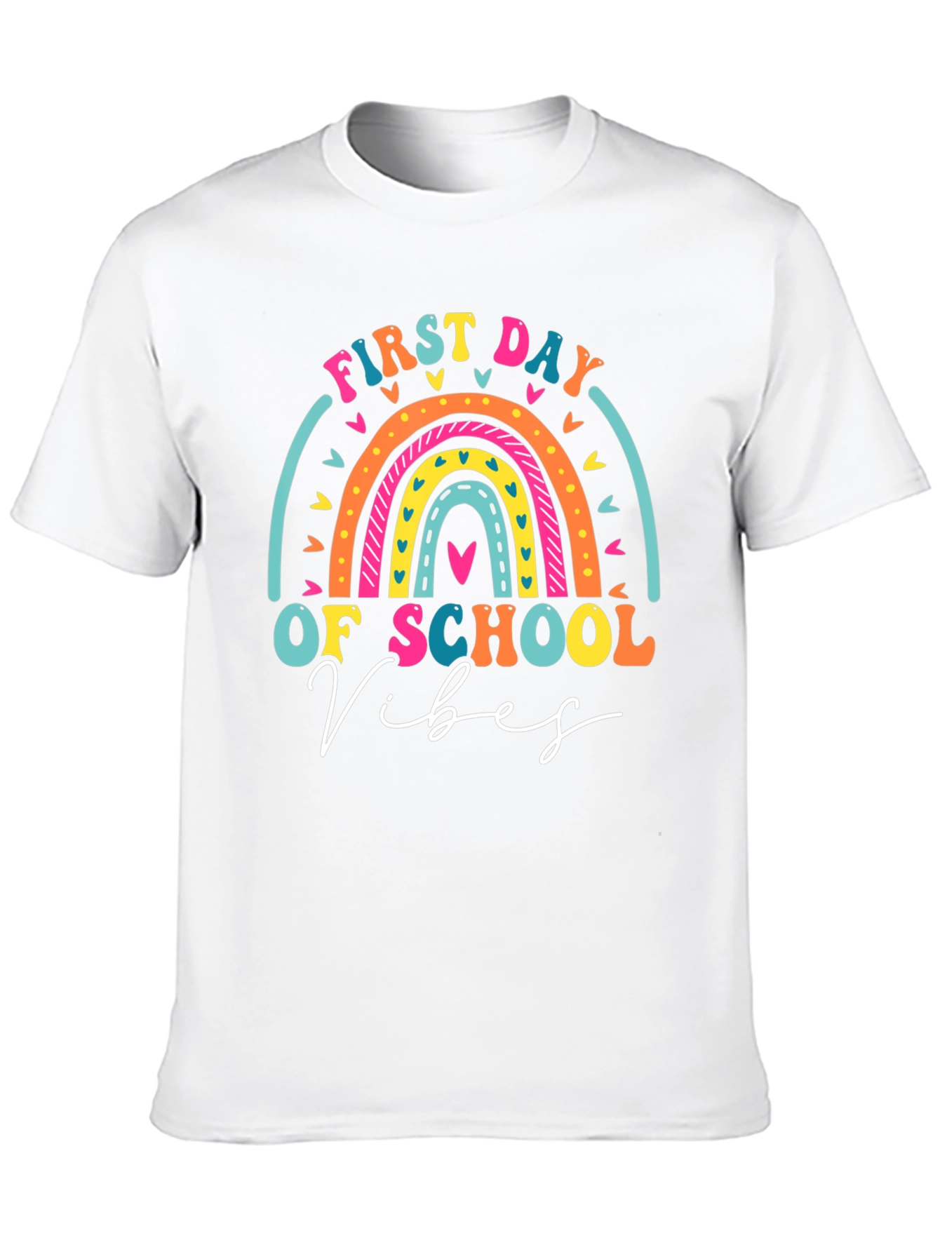 First Day of School Vibes Rainbow T-Shirt - 10