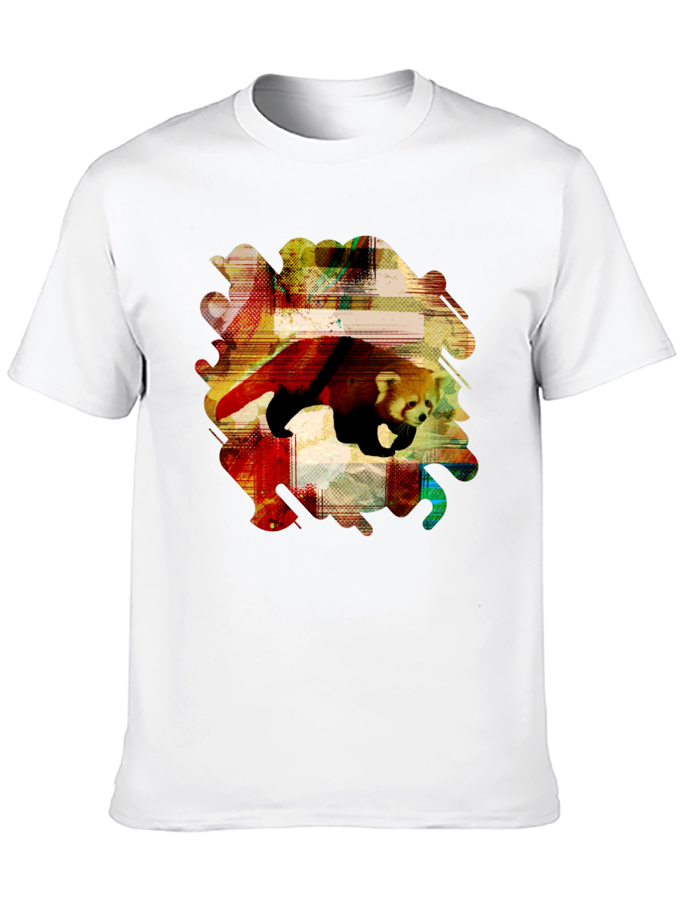Black Red Panda Graphic Tee - Unique Abstract Design view 10