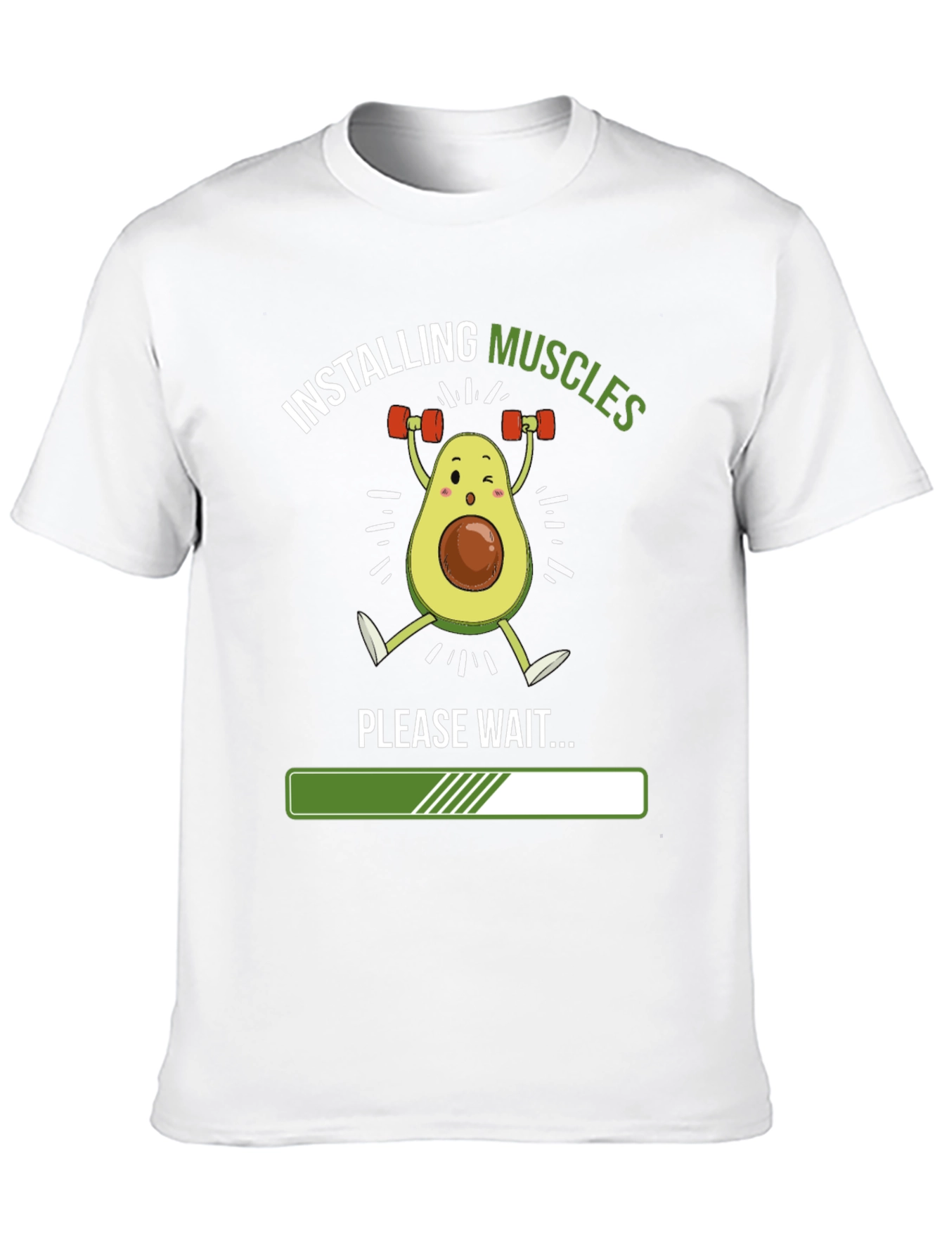 Black Installing Muscles Funny Avocado Gym T-Shirt view 10