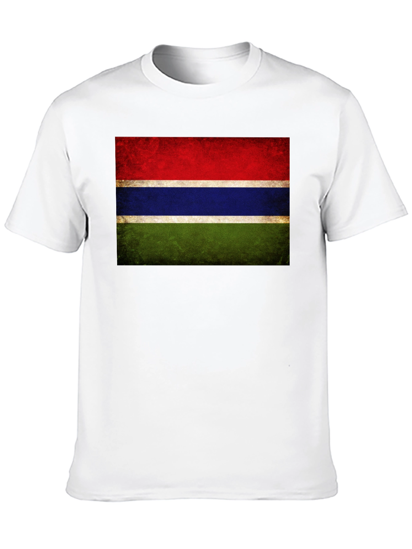 Gambia Flag Graphic Tee - Black Cotton Casual Shirt - 10