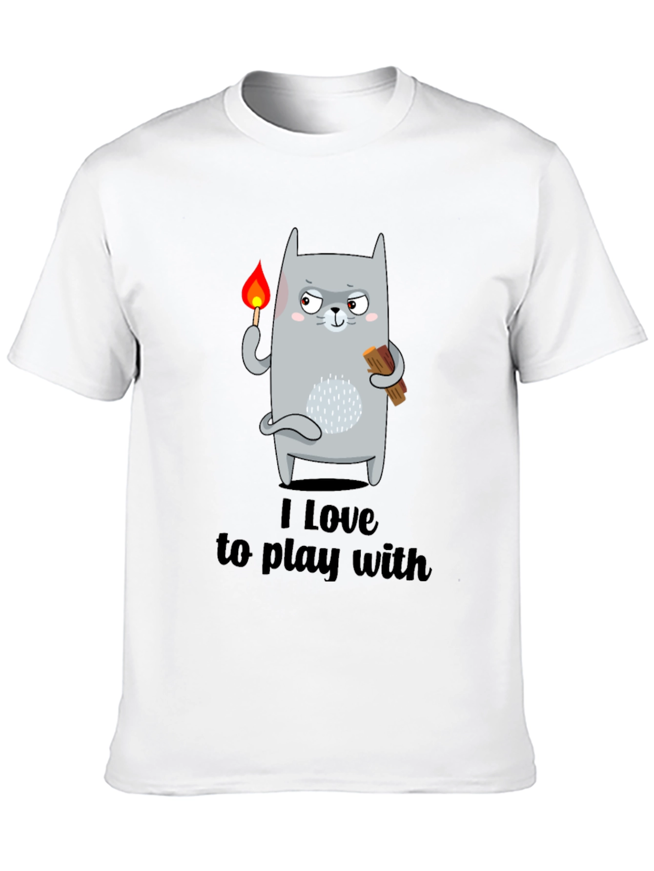 Black I Love To Play With Funny Cat T-Shirt view 10