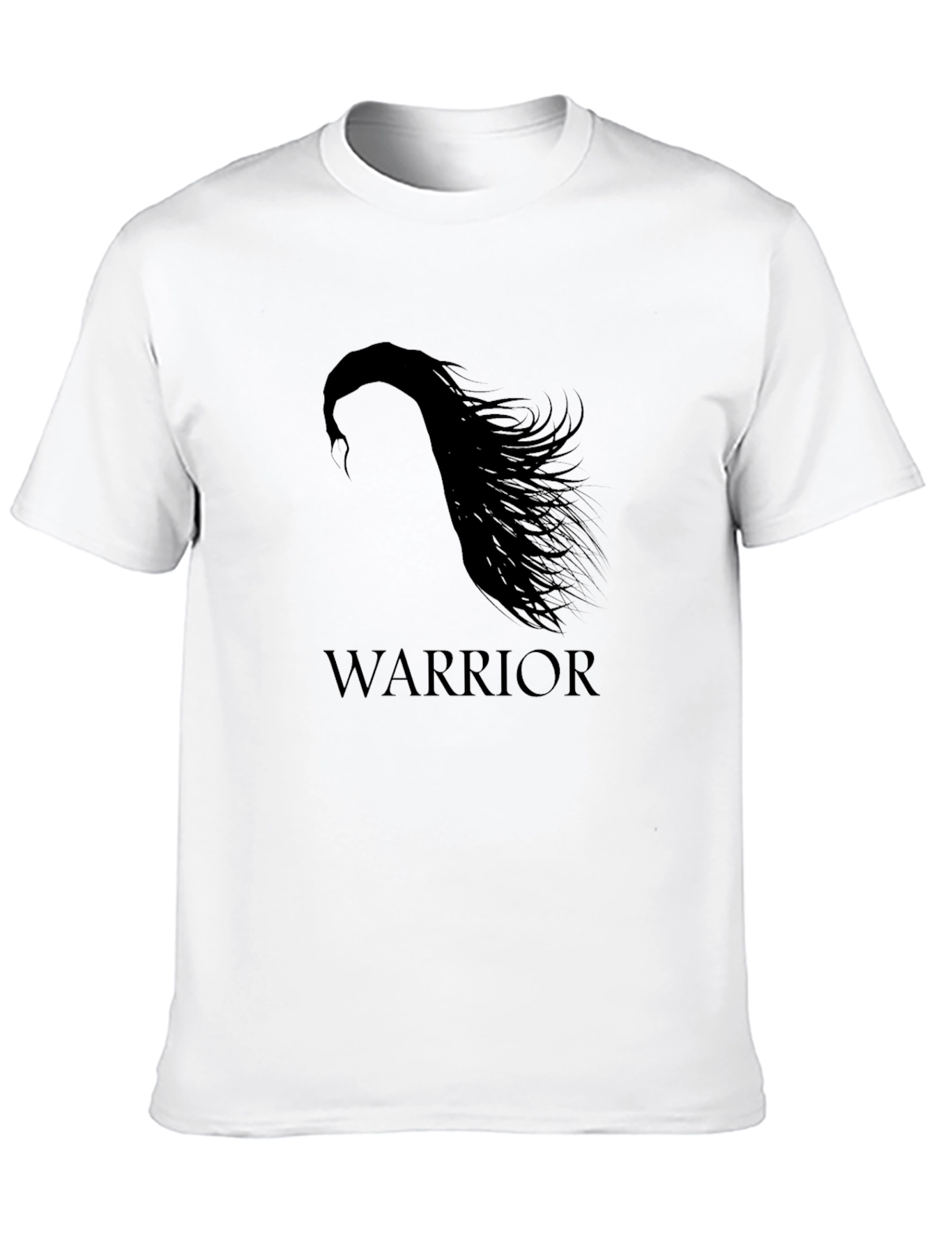 Black Warrior Silhouette Graphic Black T-Shirt view 10