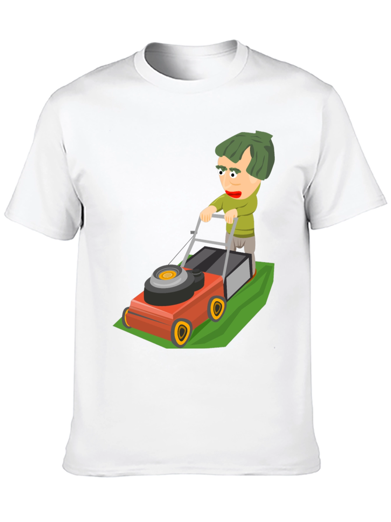 Black Cartoon Lawn Mower Graphic Tee view 10