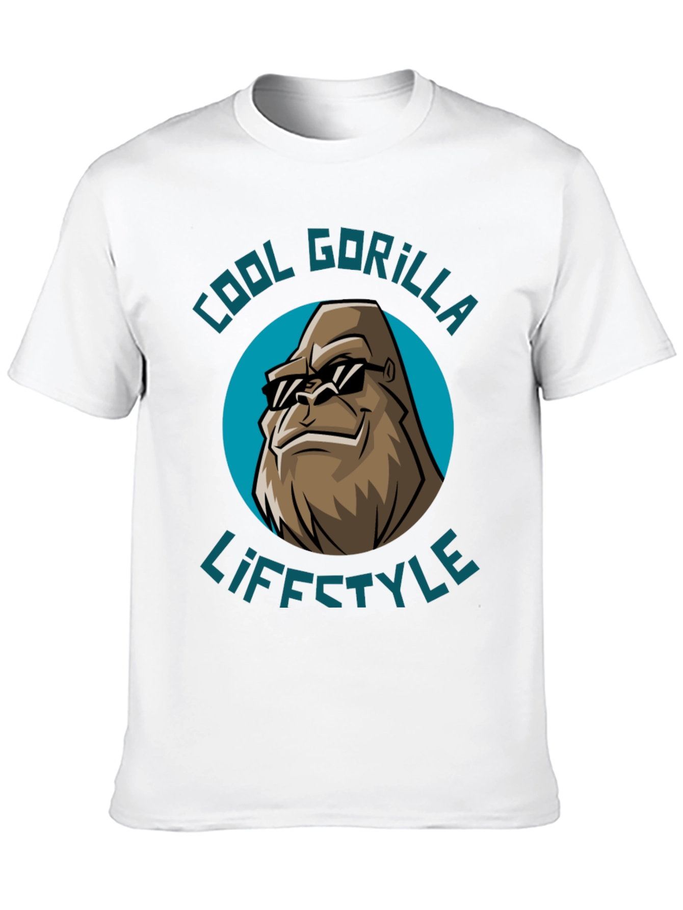 Black Cool Gorilla Lifestyle Graphic T-Shirt view 10