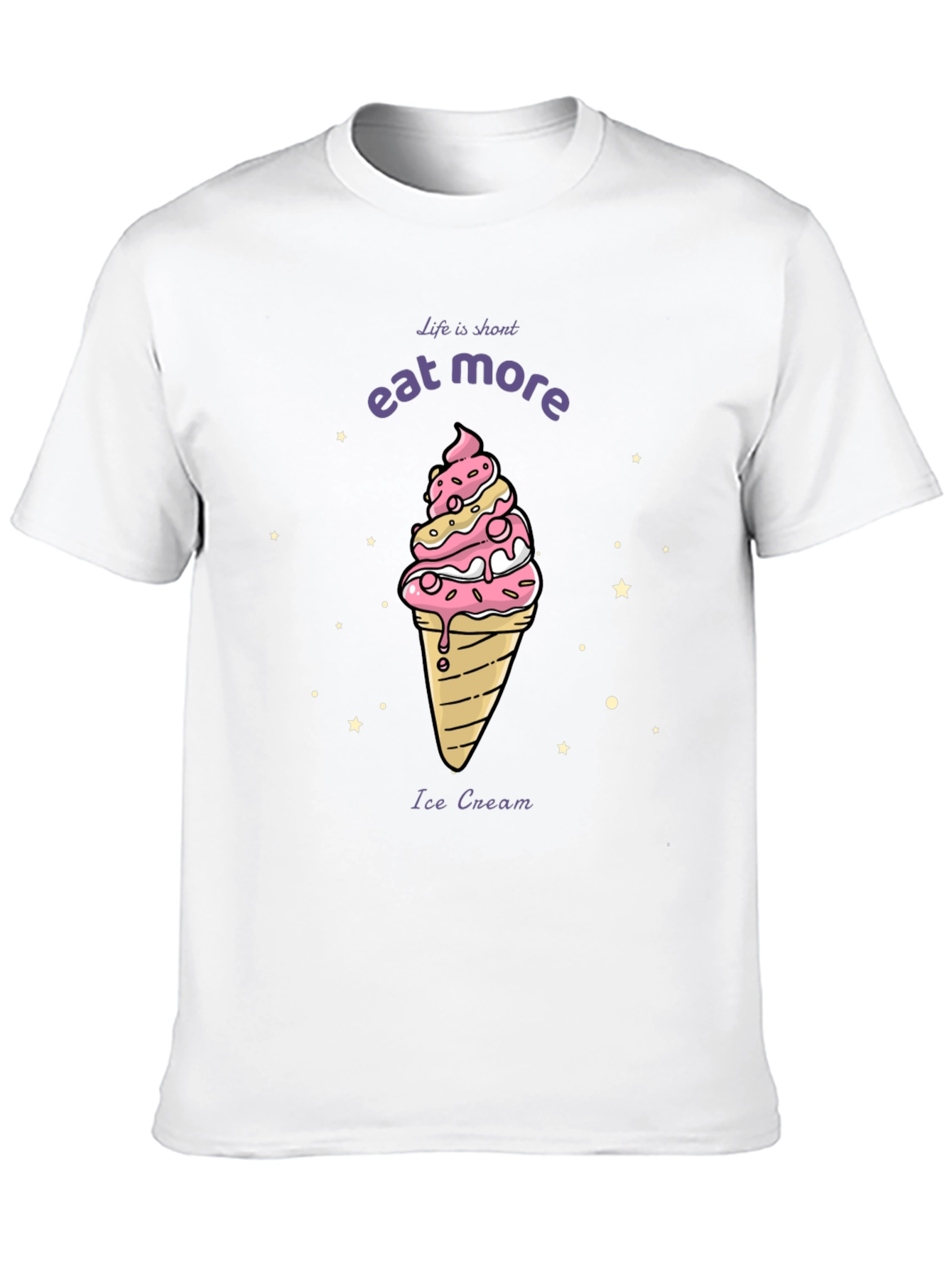Black Eat More Ice Cream Graphic Tee - Black view 10