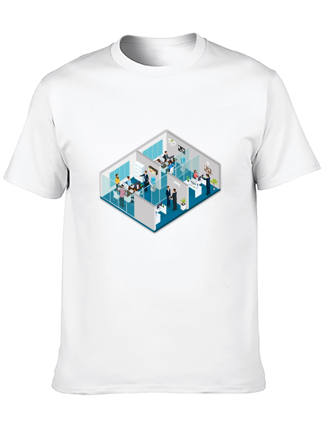 Isometric Office Black T-Shirt - 10