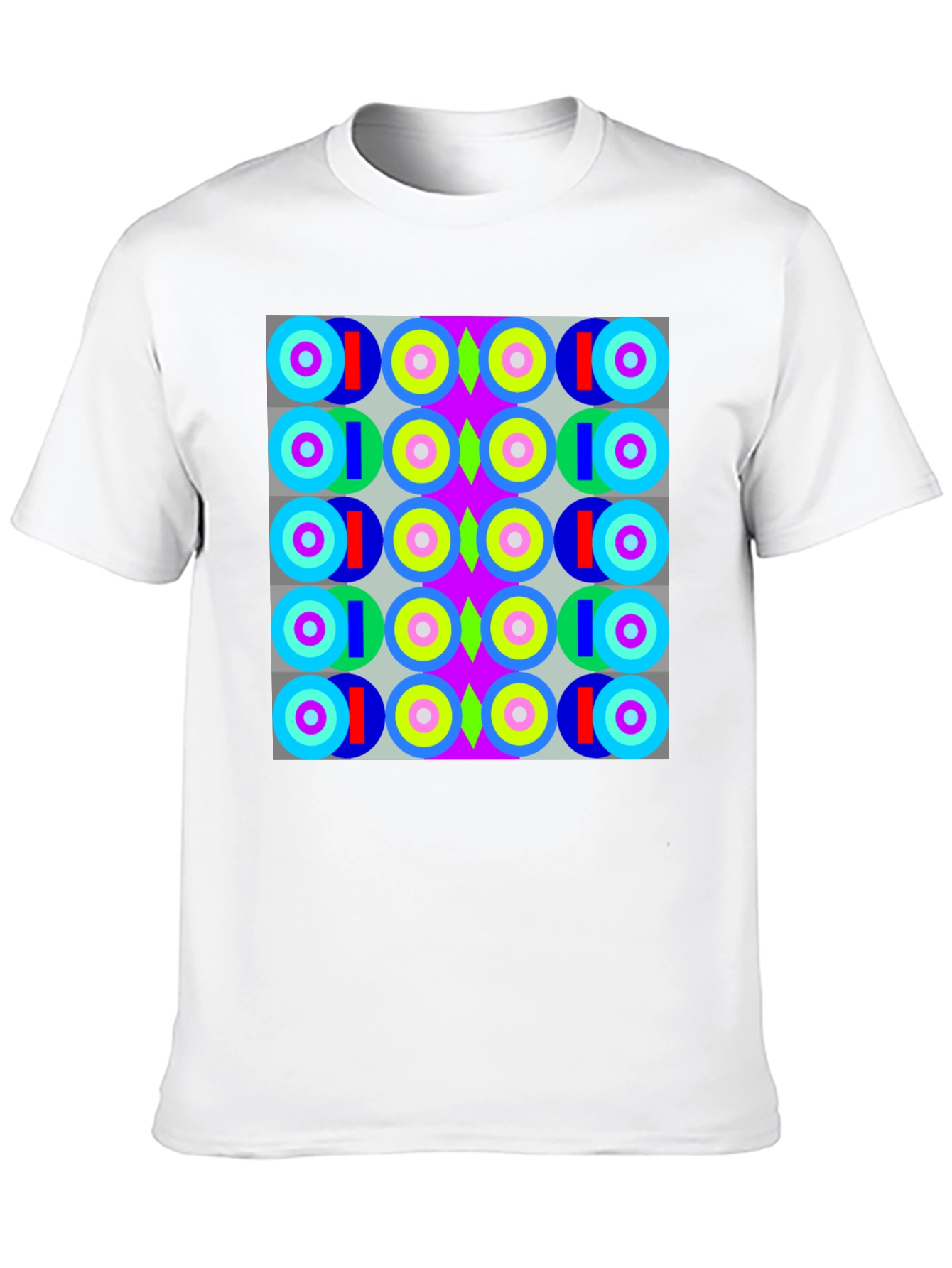 Black Retro Geometric Pattern T-Shirt view 10