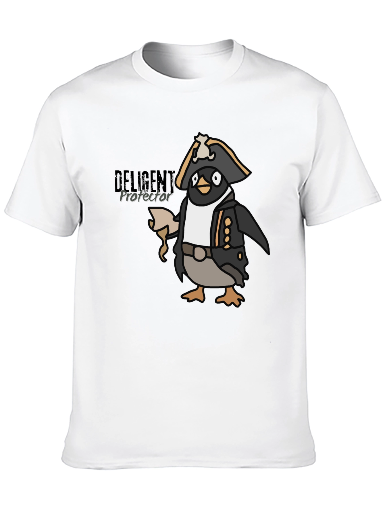 Black Pirate Penguin Graphic Tee - Black Cotton T-Shirt view 10