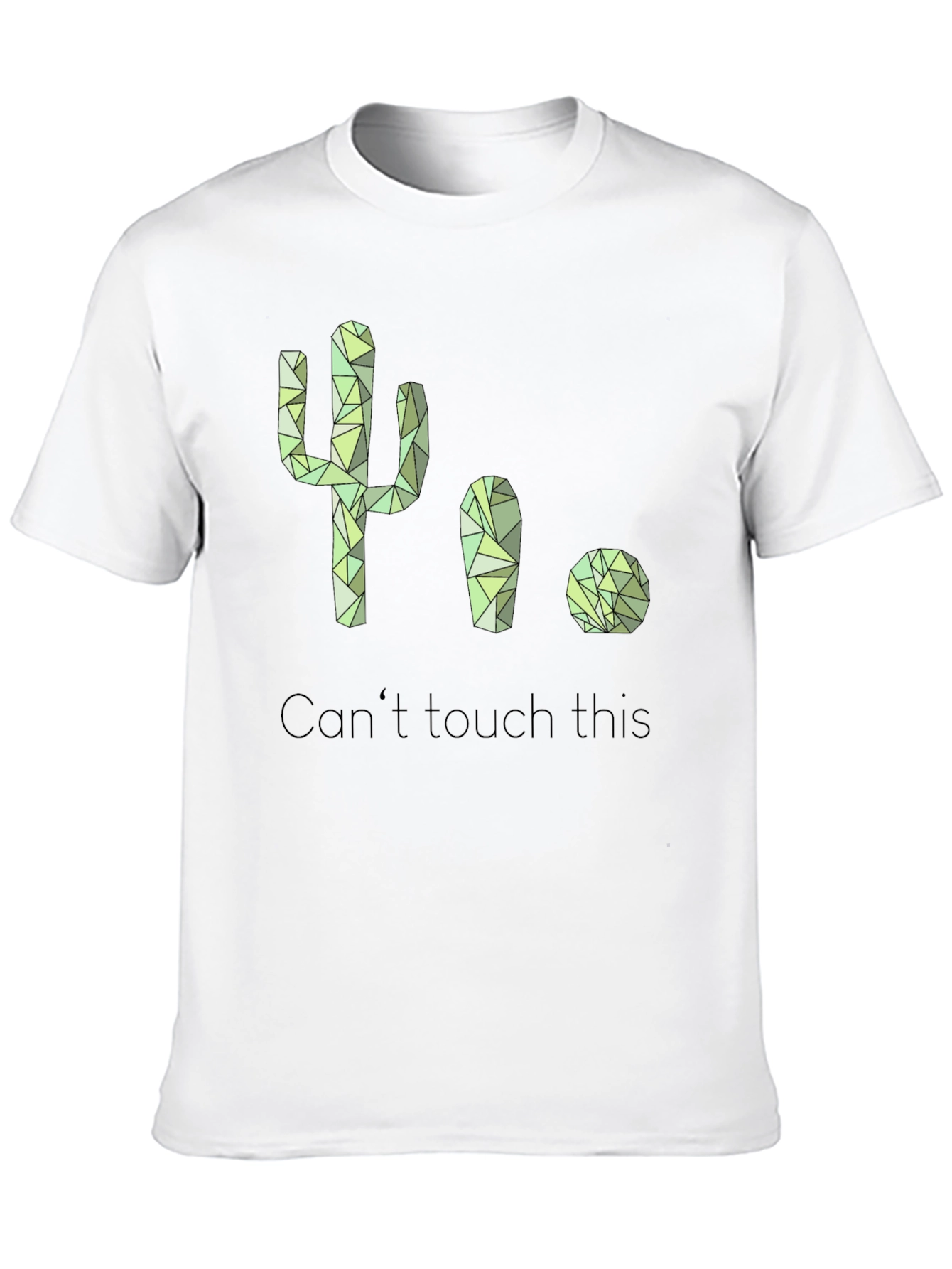Black Cactus Geometric Design T-Shirt view 10