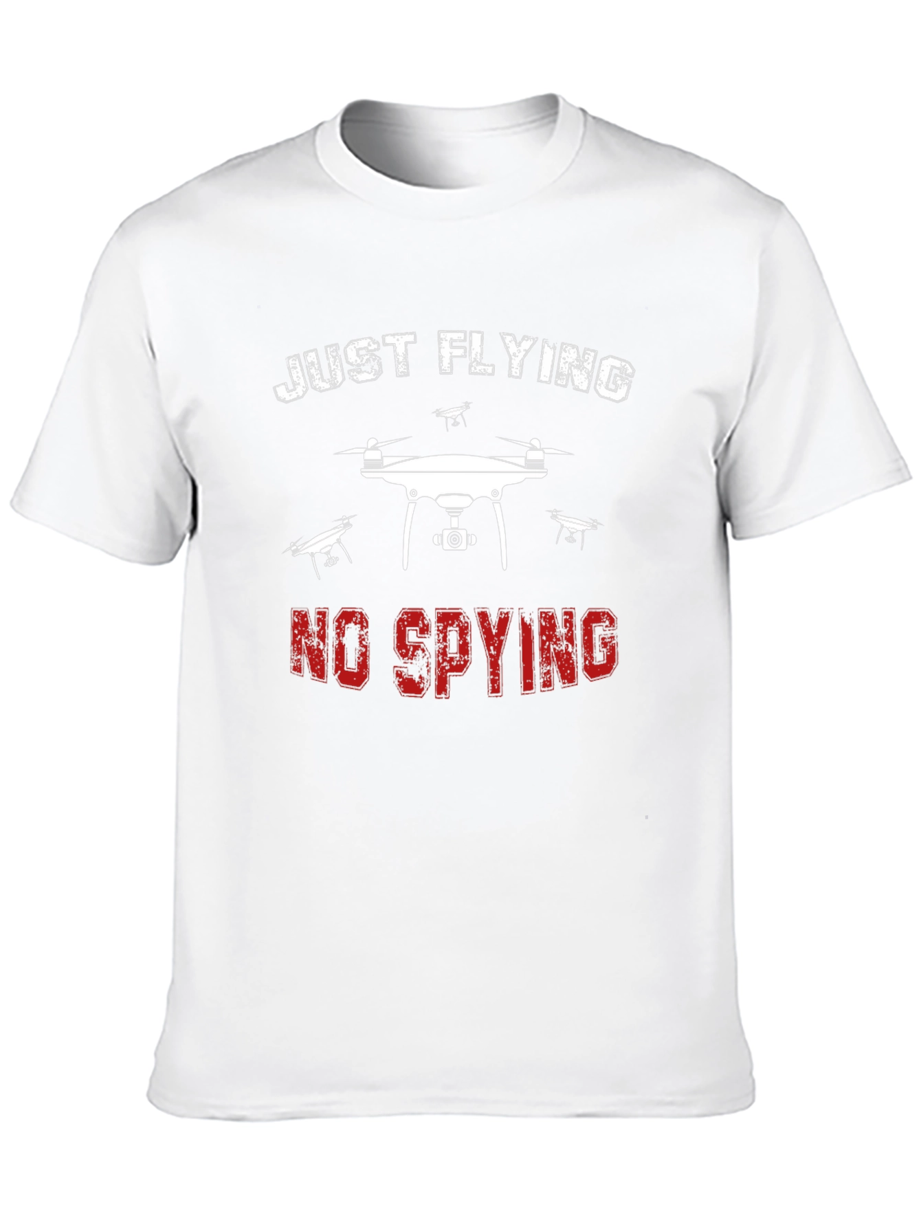 Black Just Flying No Spying Drone Graphic Tee - Black view 10