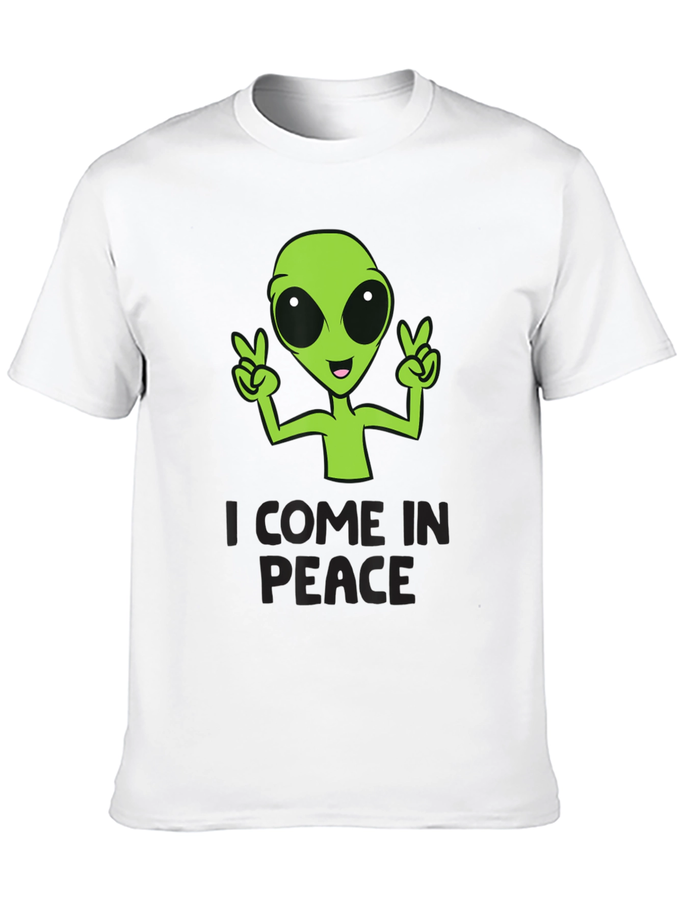 Black I Come In Peace Alien Graphic T-Shirt view 10