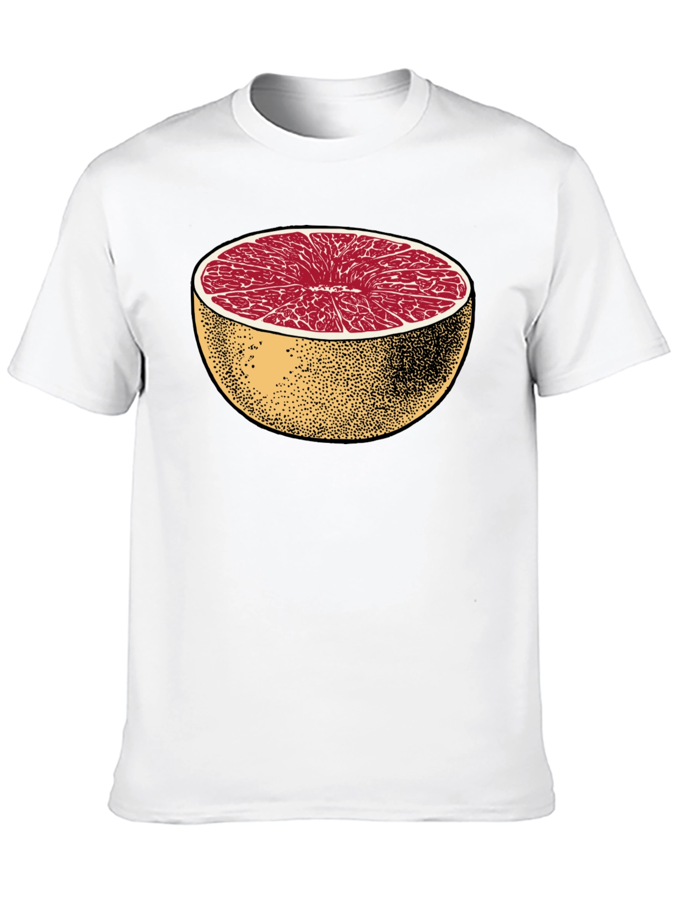 Black Half Grapefruit Graphic Tee - Stylish Fruit Design Shirt view 10