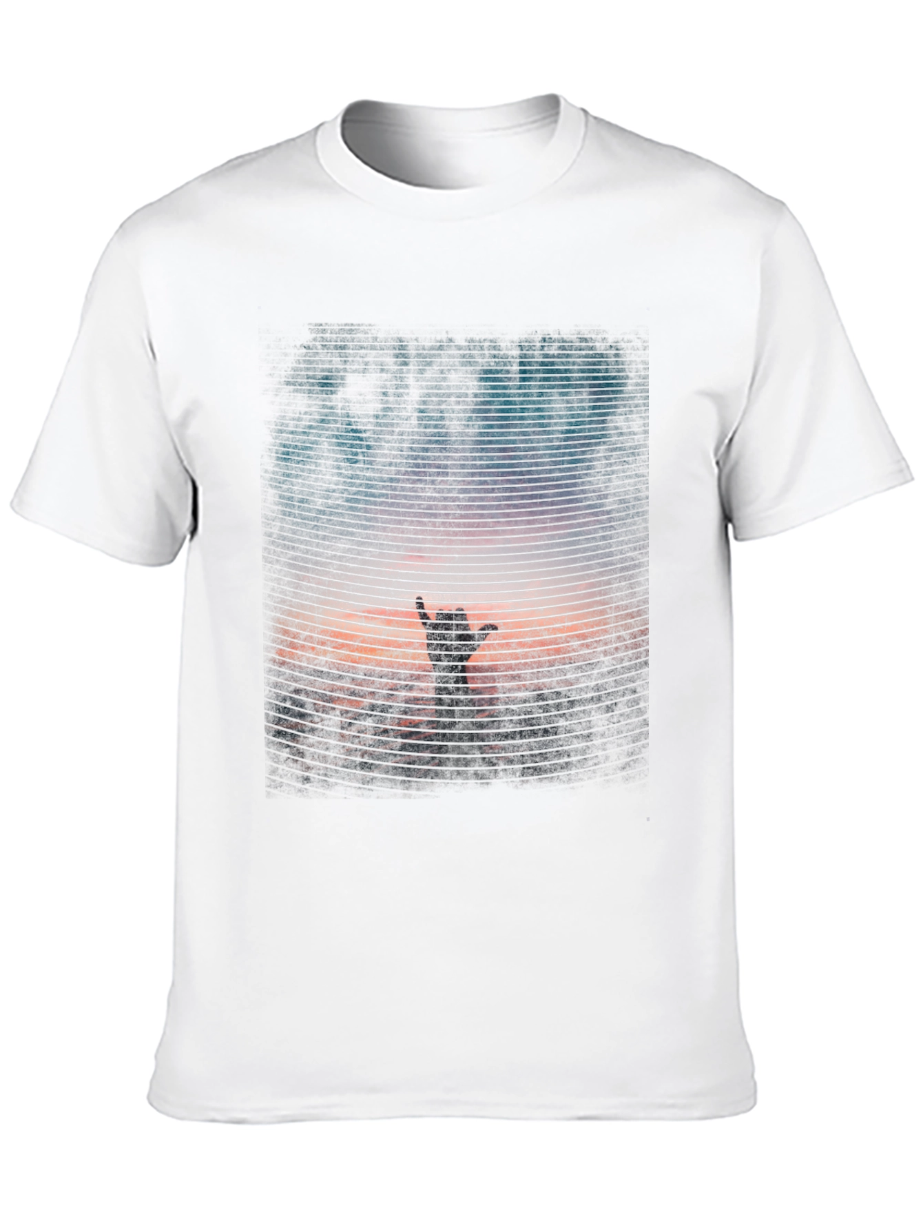 Black Sunset Hand T-Shirt - Black Graphic Tee view 10