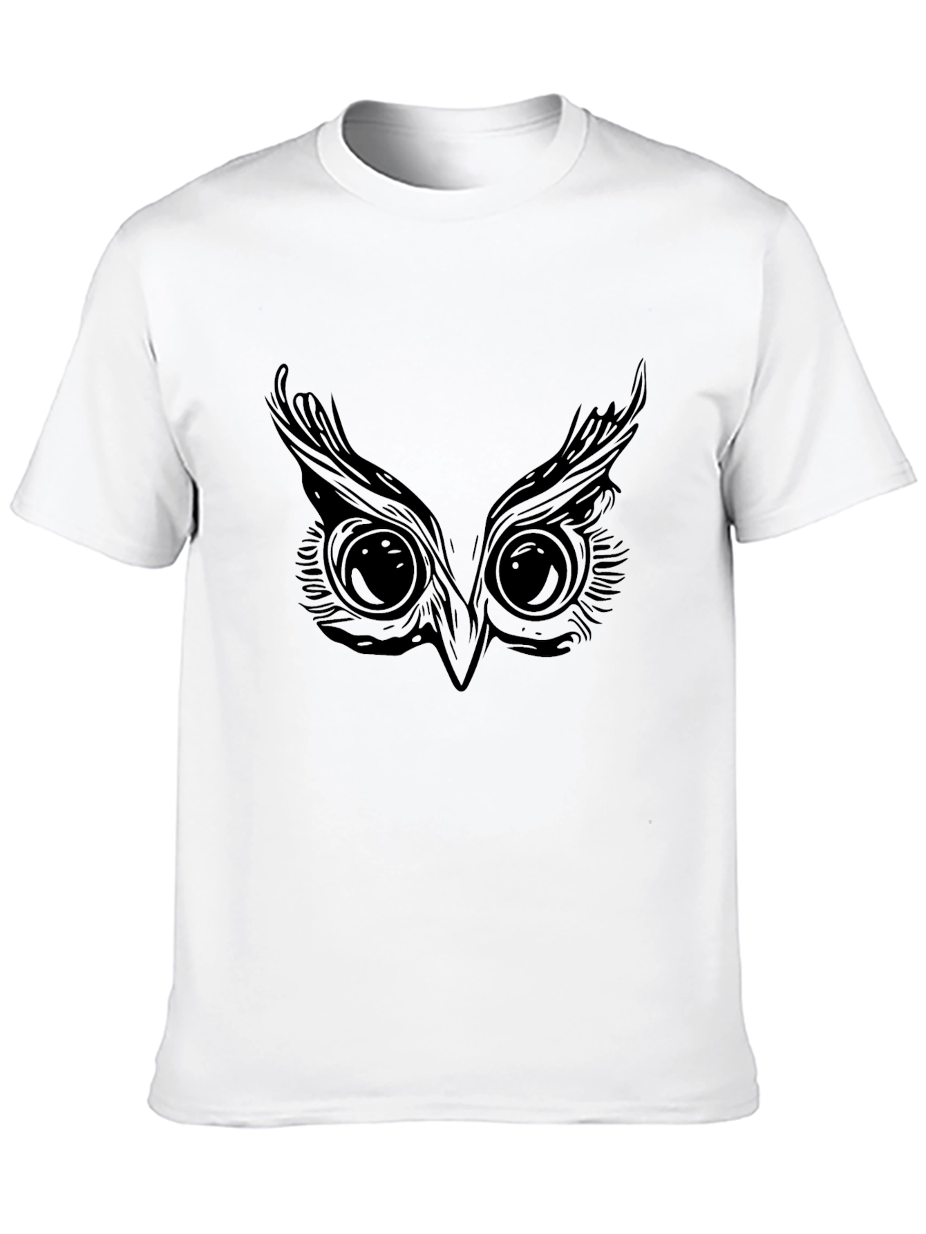 Black Owl Eyes Graphic Black T-Shirt view 10
