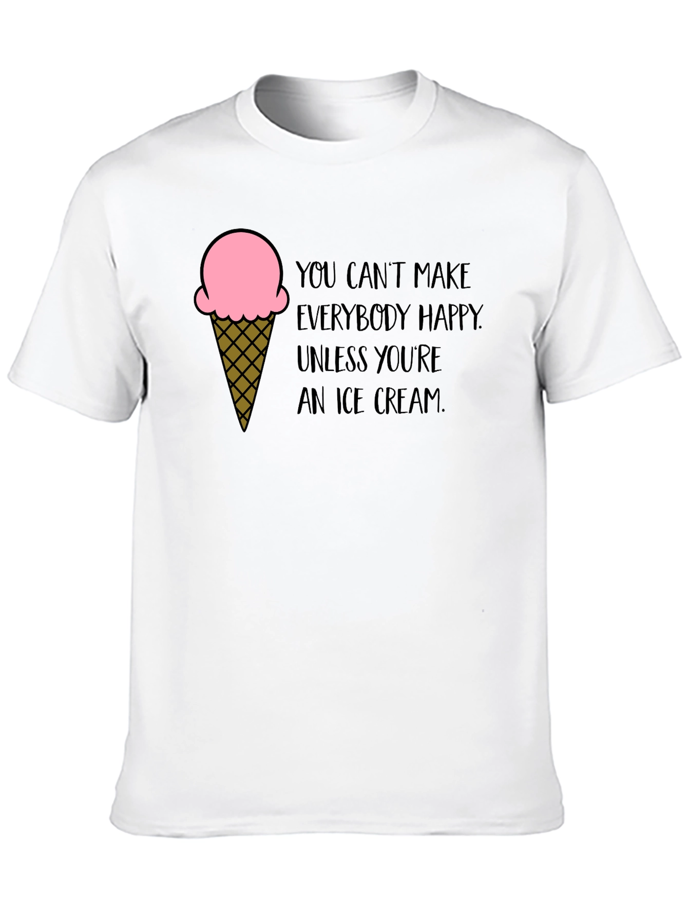 Black Ice Cream Quote Black T-Shirt view 10