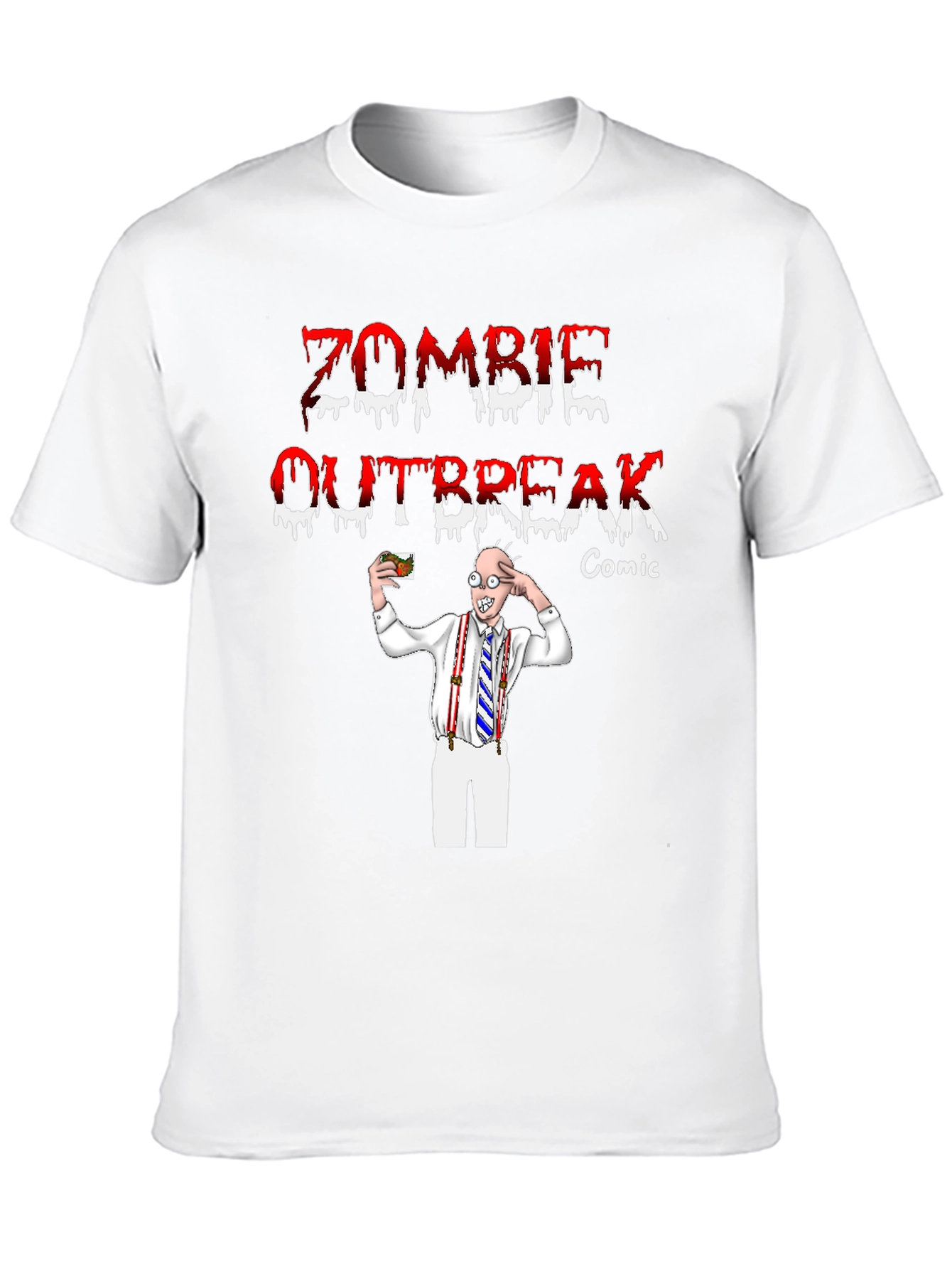 Black Zombie Outbreak Comic T-Shirt view 10