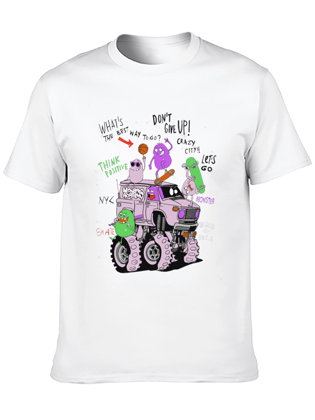 Black Monster Academy Graphic Tee - Think Positive Design view 10