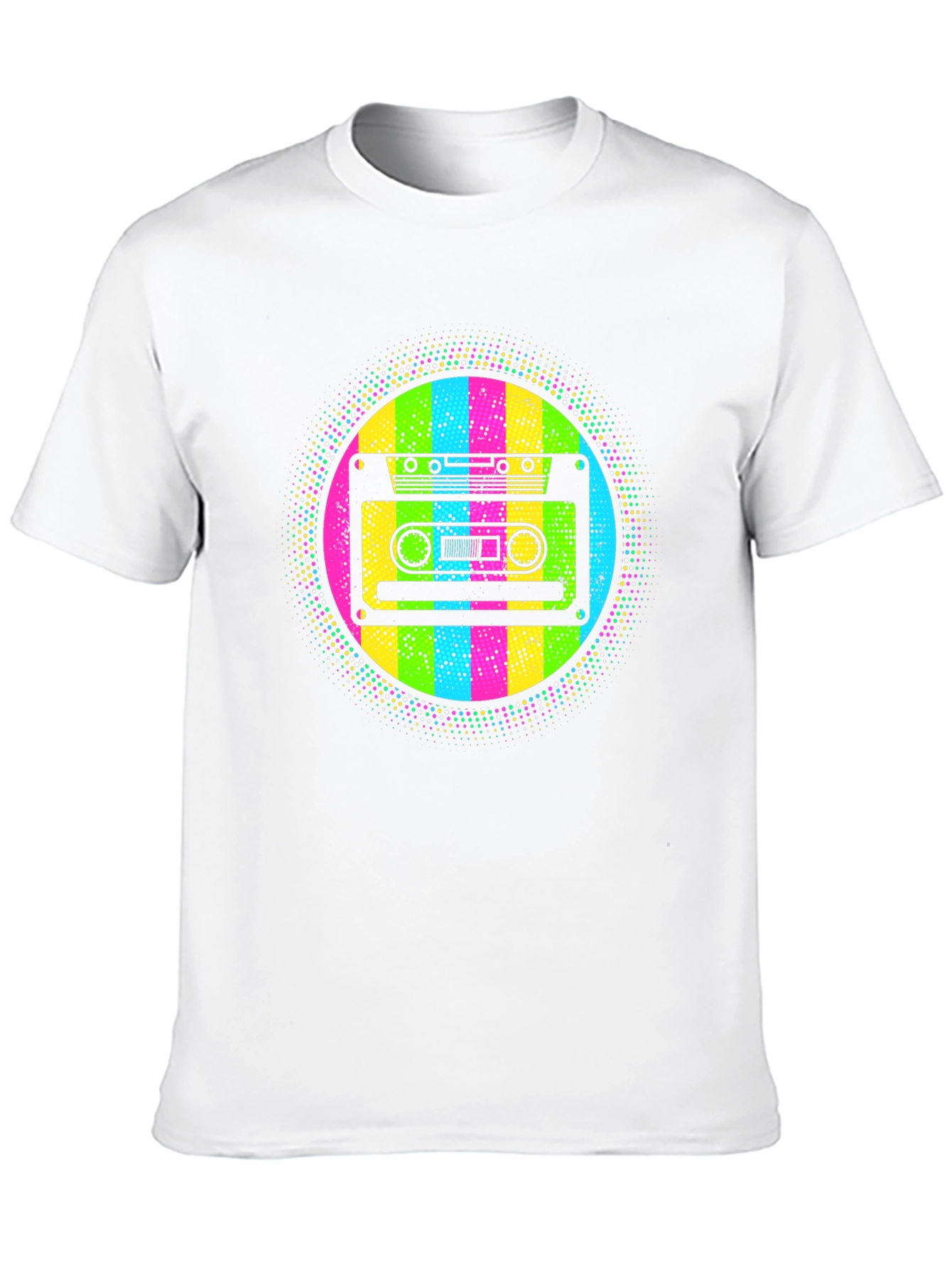 Black Retro Cassette Tape T-Shirt - 80s Throwback Style view 10