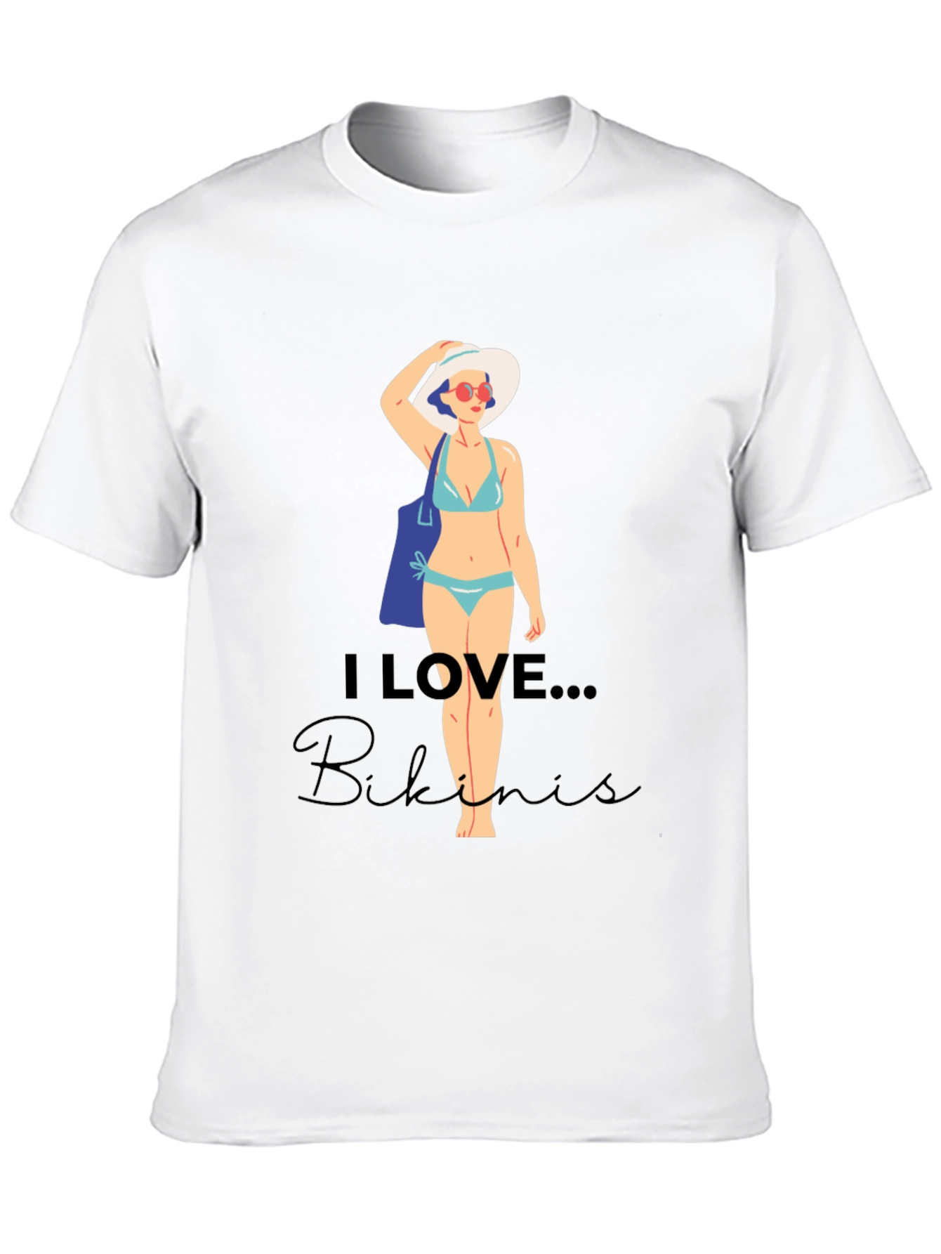 Black I Love Bikinis Graphic Tee - Casual Summer Style view 10