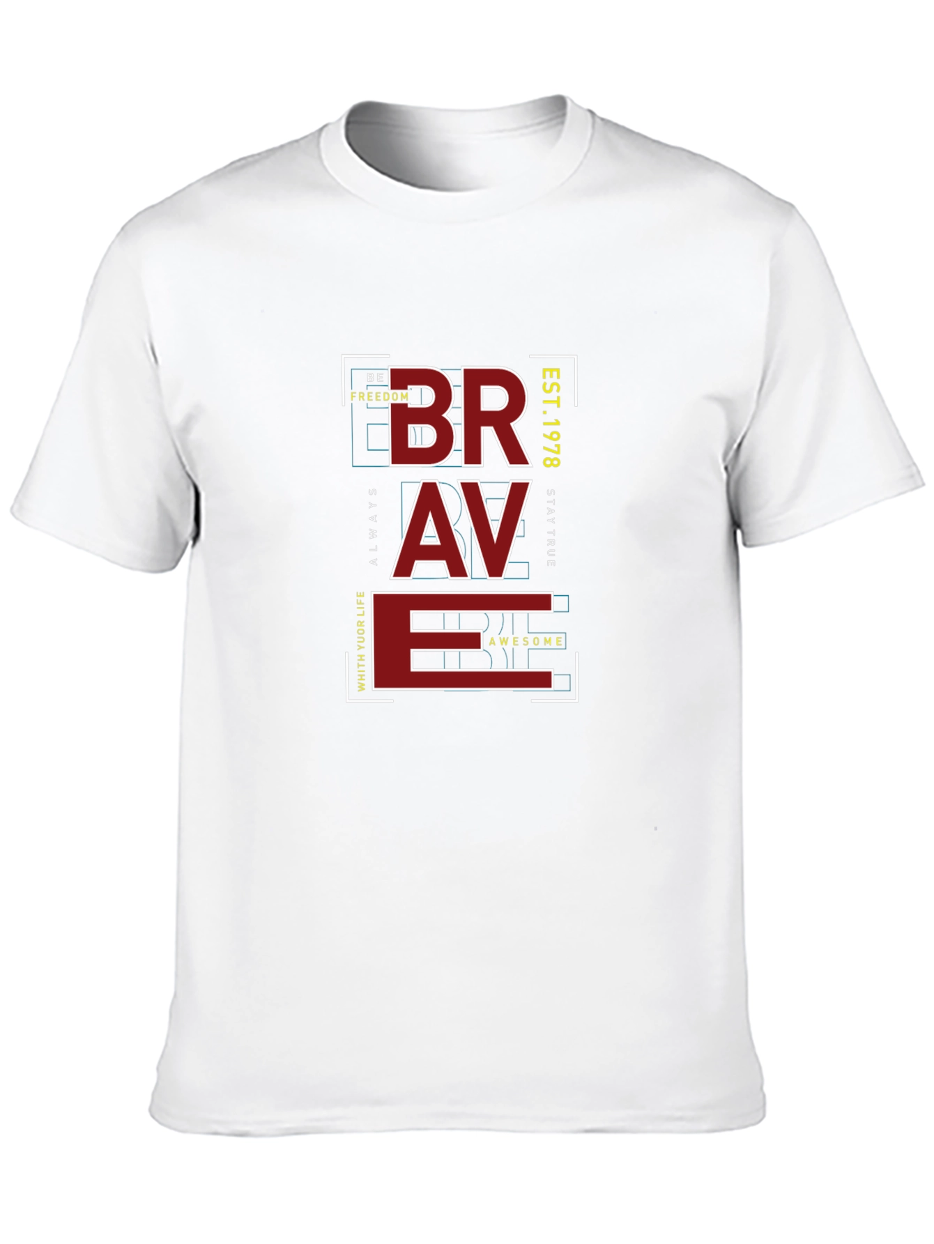 Black Brave Graphic Print T-Shirt - Men's Casual Tee view 10